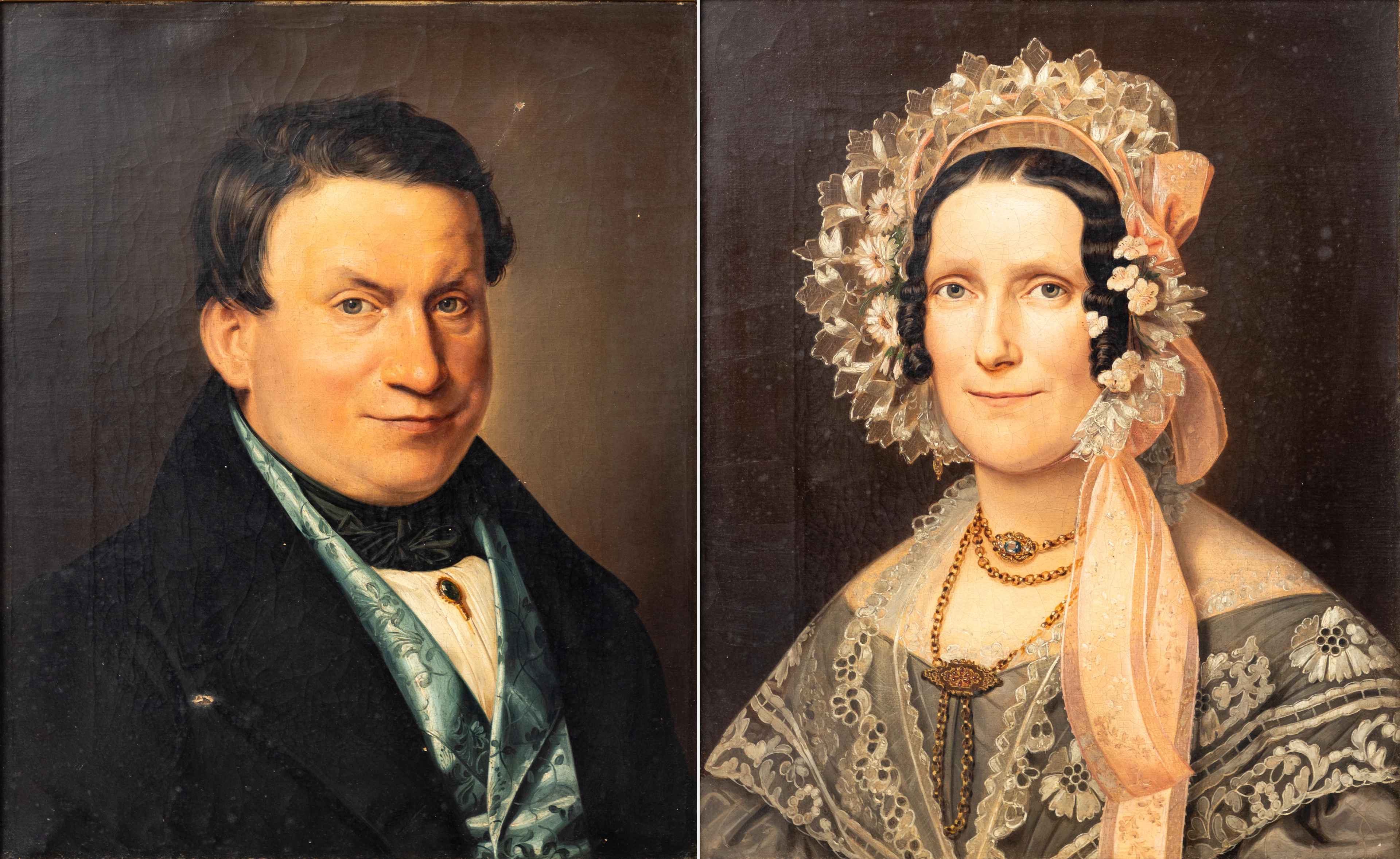 PORTRAITMALER DES 19. JAHRHUNDERTS. Biedermeier Portraitpaar (2).