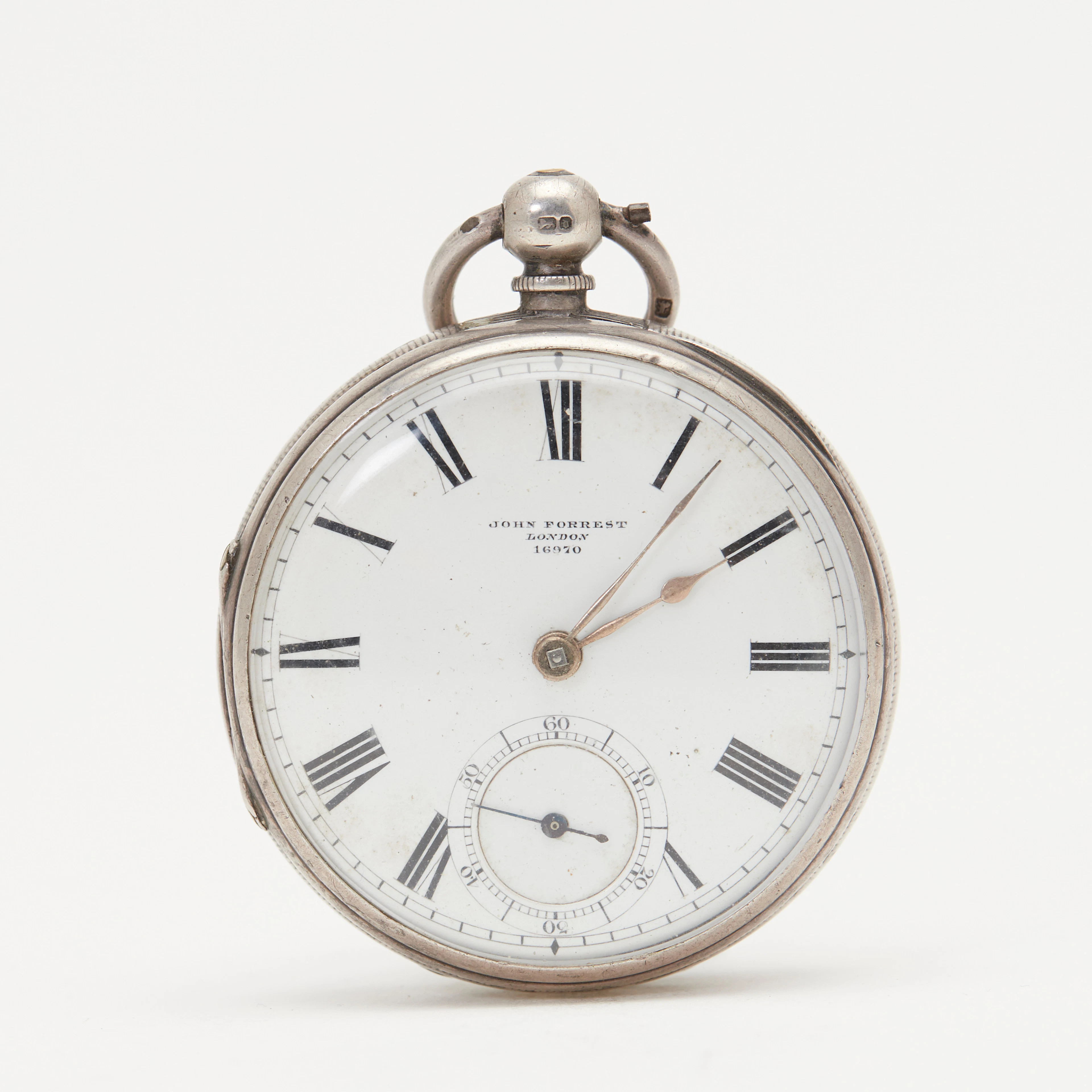 JOHN FORREST, LONDON. Marine-Taschenuhr, 925er Silber, Chronometer