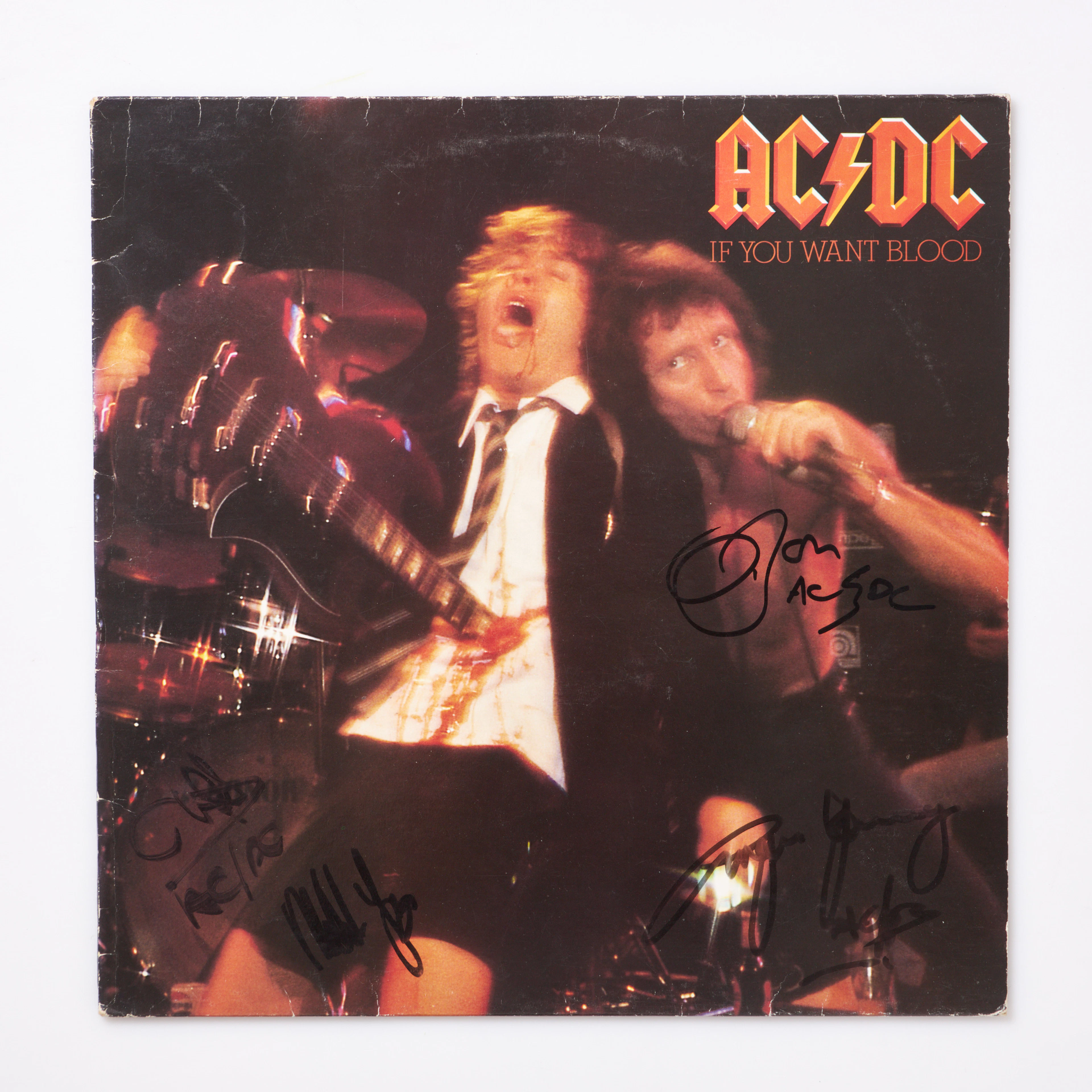 AC/DC. Signerad, skivomslag "If you want blood", Bon Scott (1946-1980)