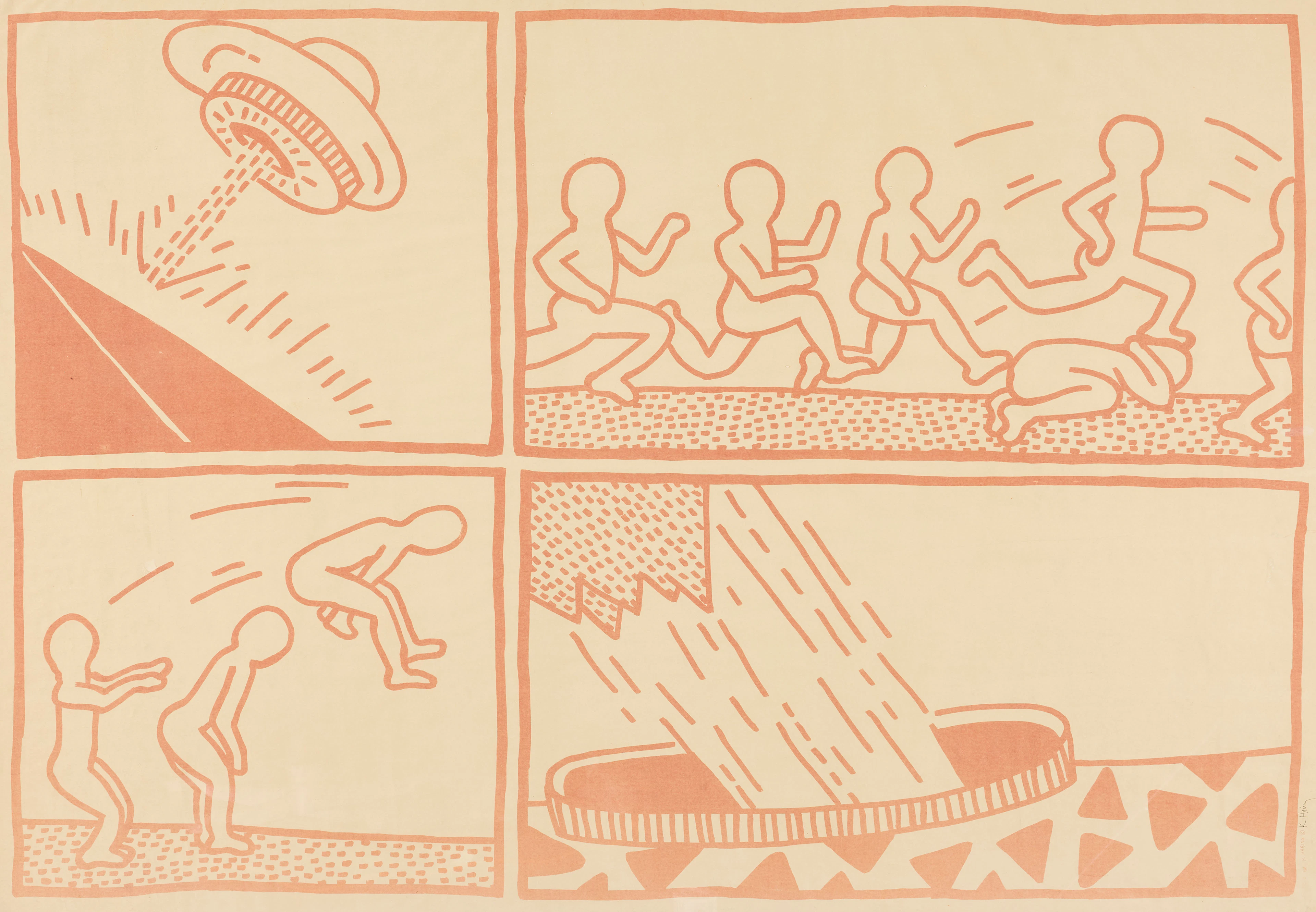 KEITH HARING. "Untitled" from "The Blueprint Drawings".