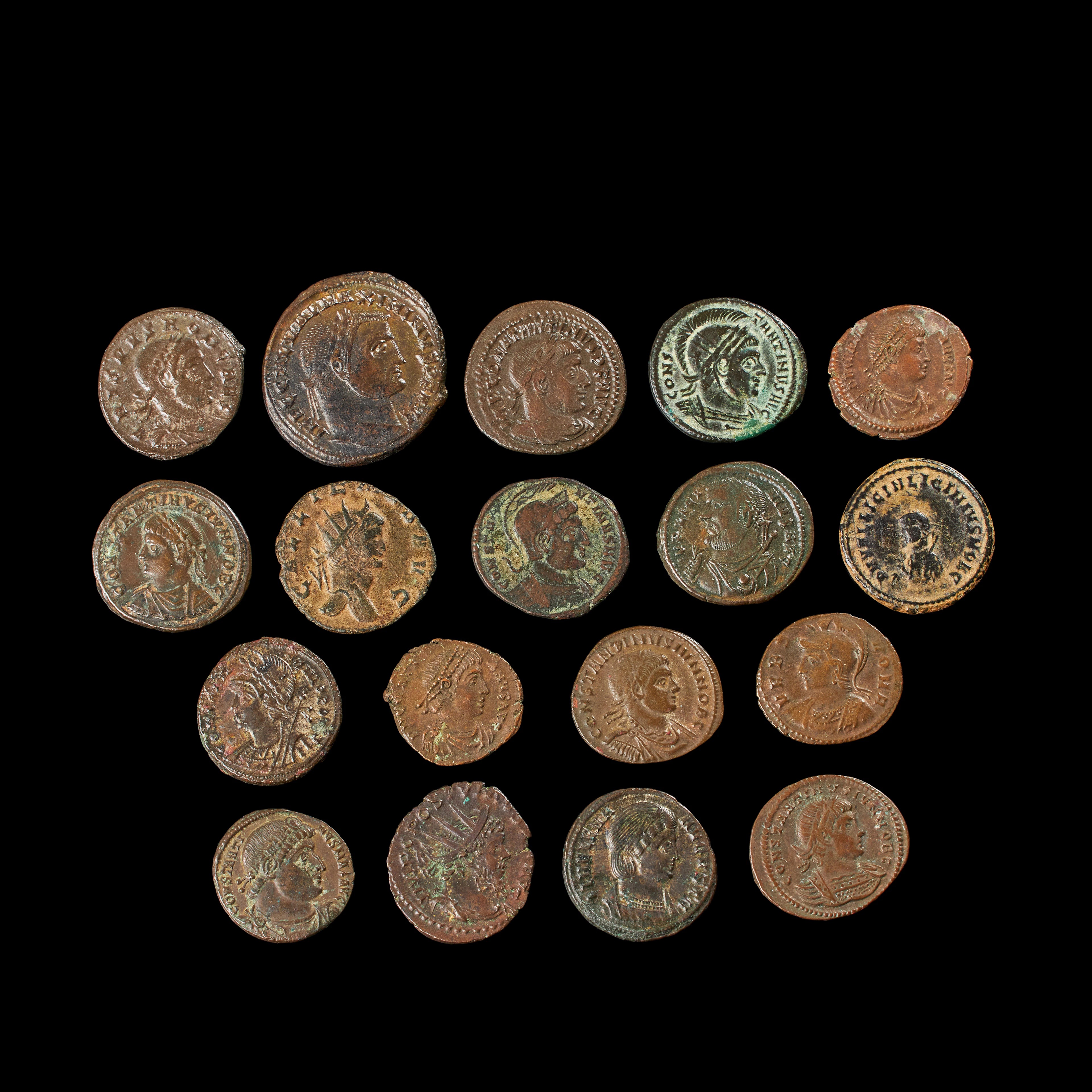 BRONSMYNT, 18 st, senromerska, 200-400 e Kr.