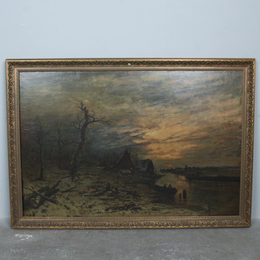 JOSEPH F. HEYDENDAHL (1844-1906). Öl auf Leinwand auf Platte, '' Abenddämmerung