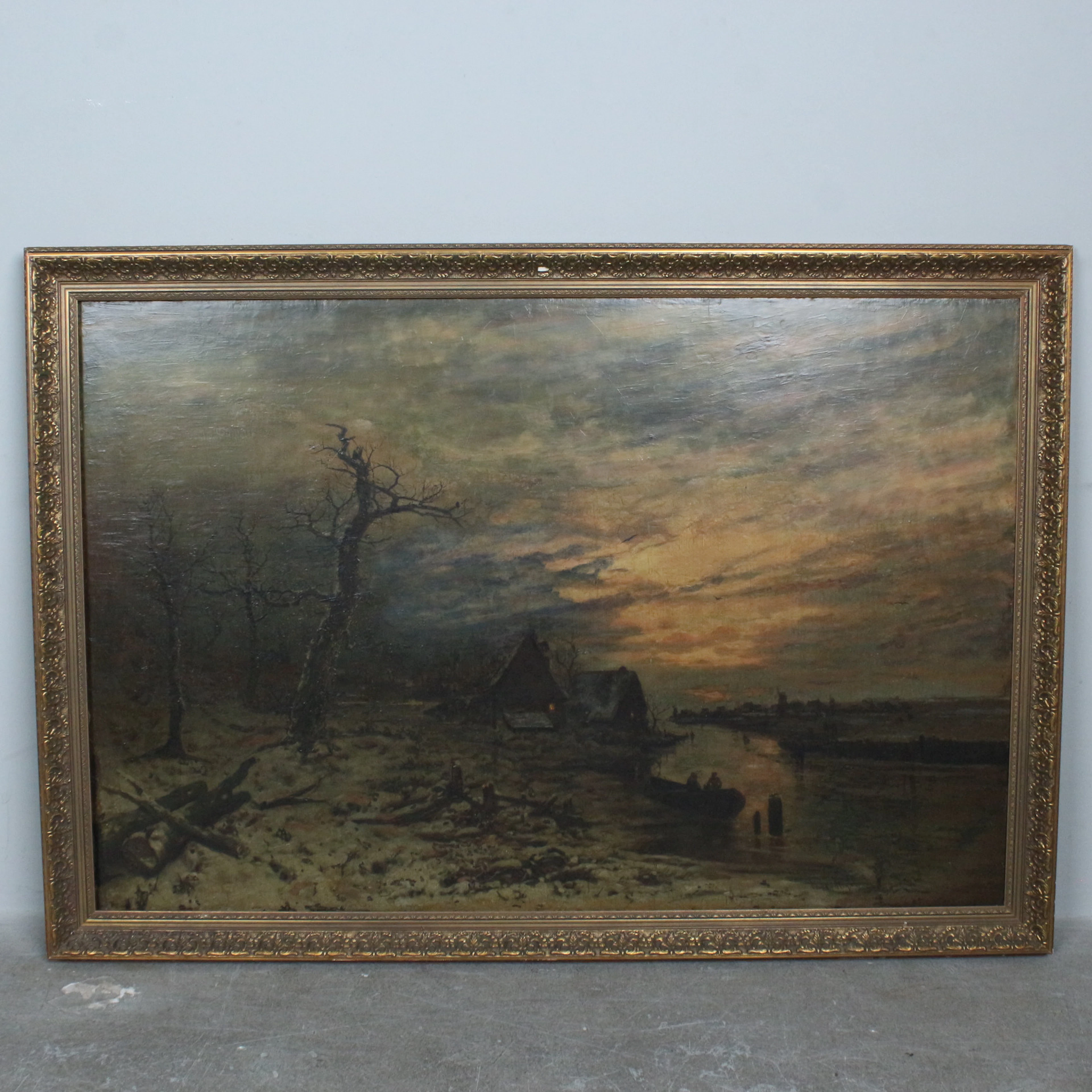 JOSEPH F. HEYDENDAHL (1844-1906). Öl auf Leinwand auf Platte, '' Abenddämmerung