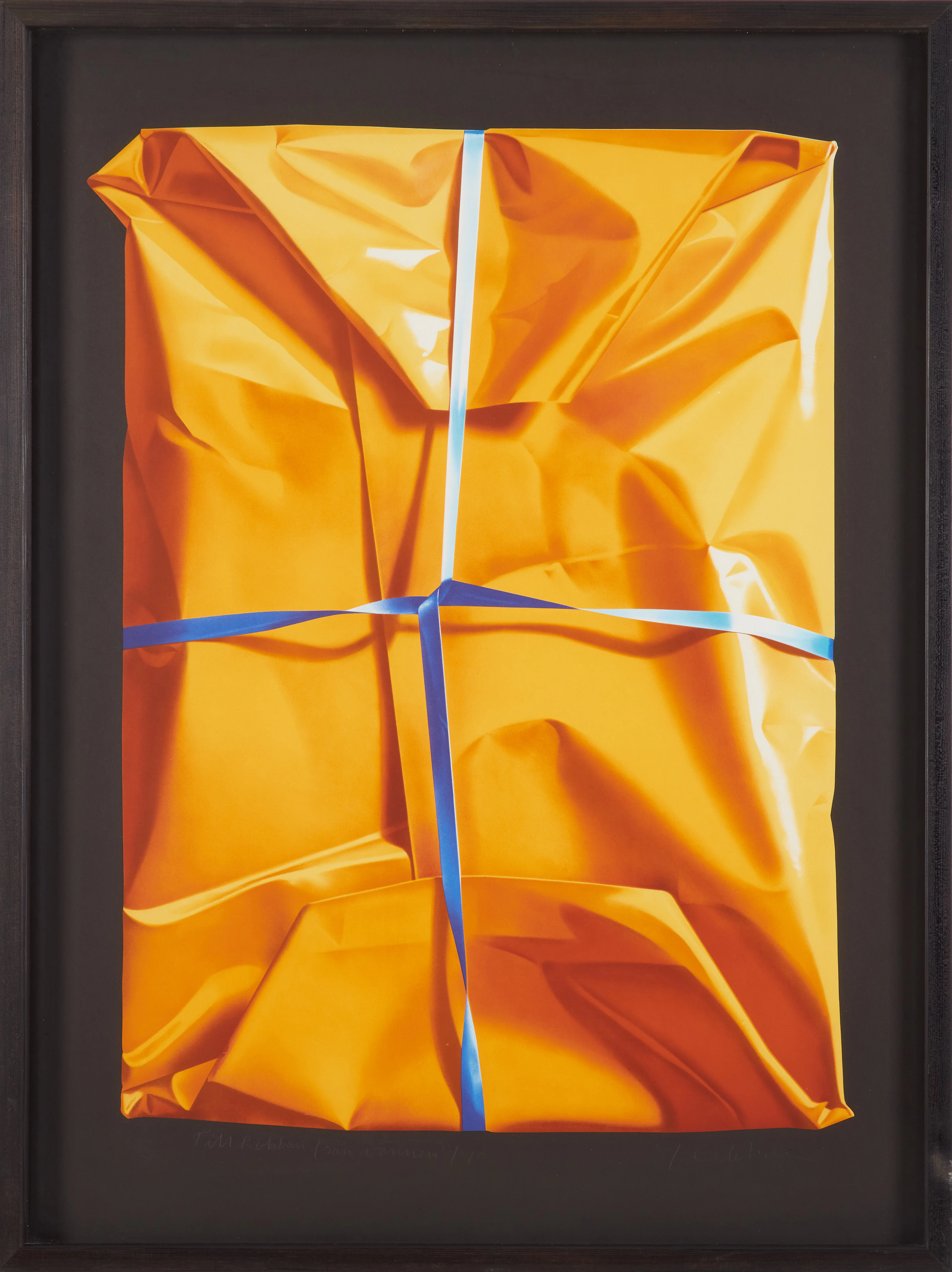 YRJÖ EDELMANN. ORANGE PAKET, färglitografi, signerad och numrerad