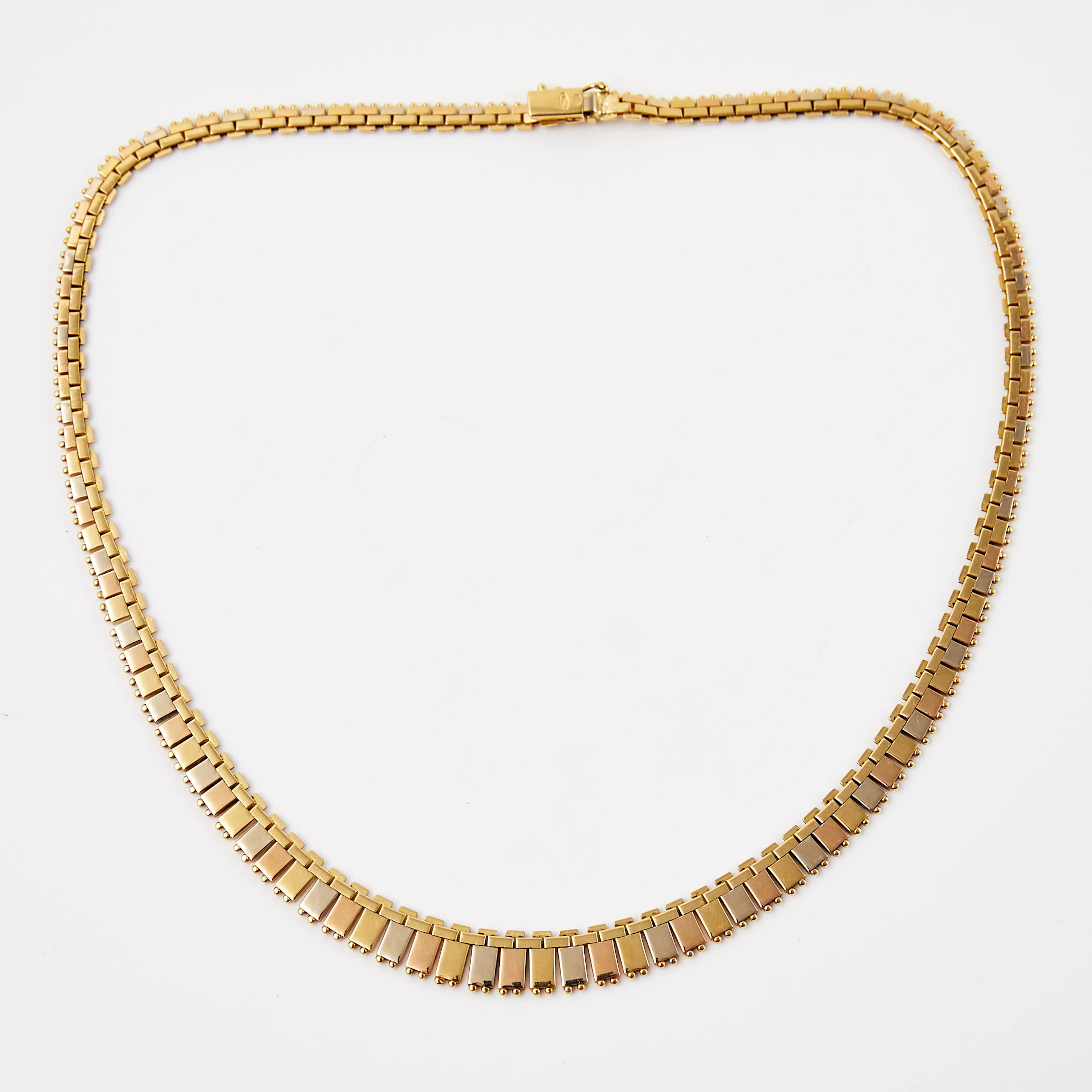 COLLIER, 18 k guld, trois coloeur, Italienska stämplar.