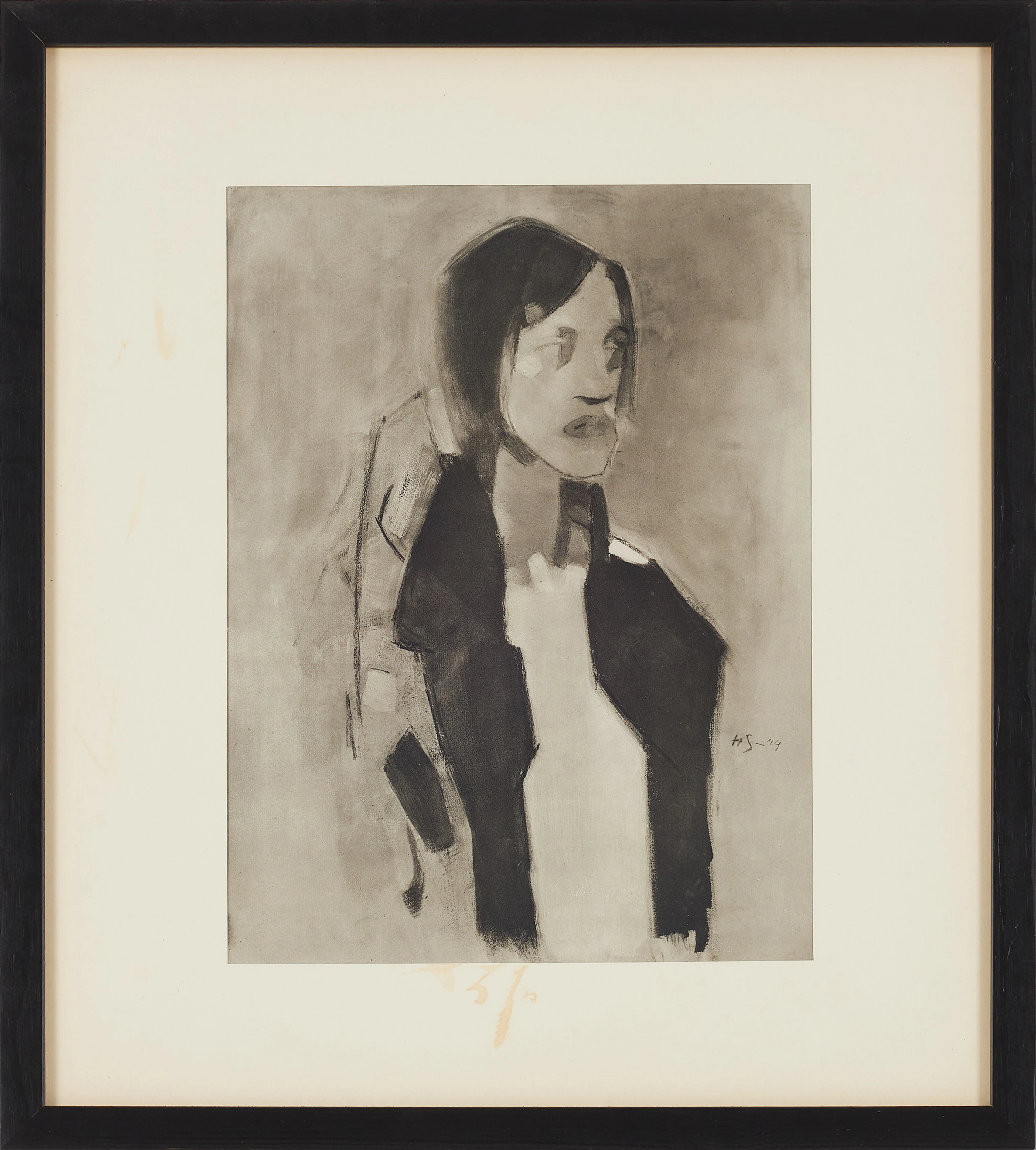 HELENE SCHJERFBECK. "Zigenerskan/Mustalainen", rotogravyr, 1944, signerad