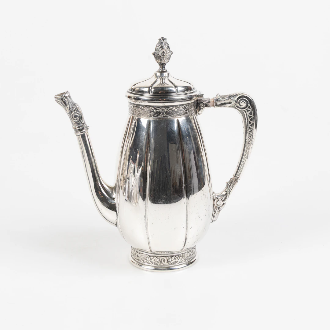 KAFFEKANNA, 800 silver, nationalromantisk stil, Tyskland sekelskifte 1800/1900.