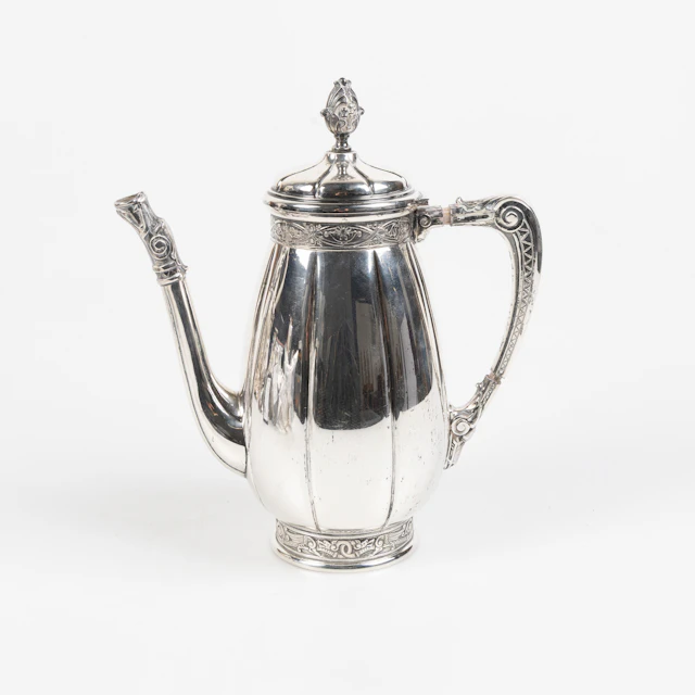 KAFFEKANNA, 800 silver, nationalromantisk stil, Tyskland sekelskifte 1800/1900.