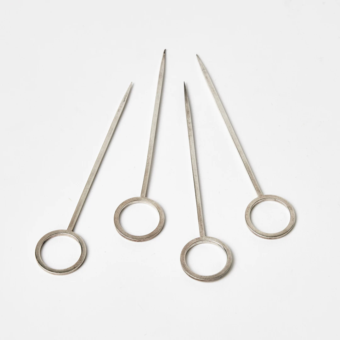 WIWEN NILSSON. Cocktailpinnar, 4 st., sterlingsilver, Lund 1958.