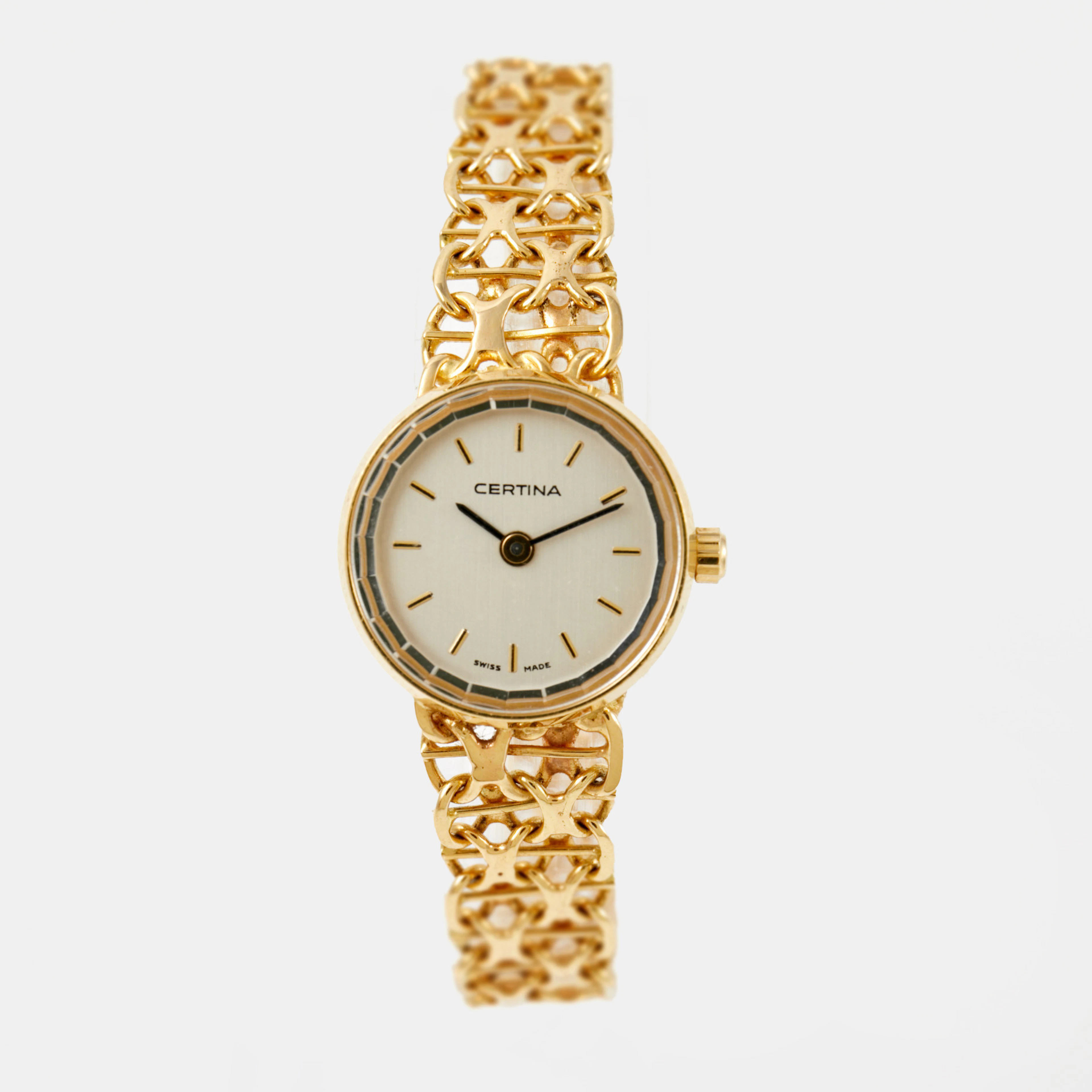 CERTINA (Swiss Made), boett samt länk i 18 k guld, 19 mm, 1990-tal.