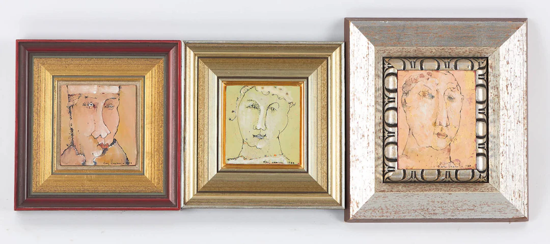 OLAVI VAARULA. tre damer, signerade samt daterade 1980, 1988, blandteknik
