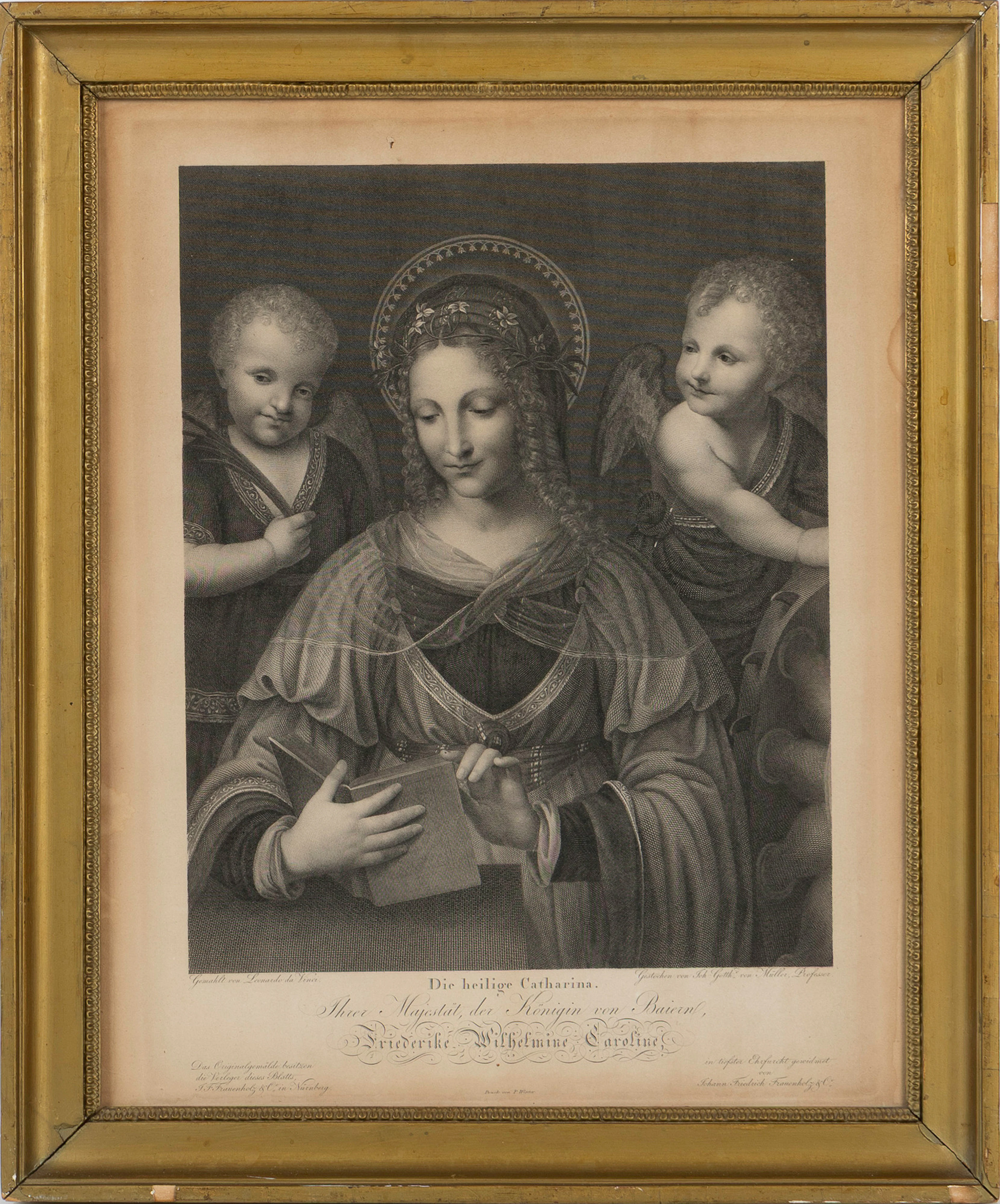 JOHANN GOTTHARD VON MÜLLER. "Die Heilige Catharina", gravyr, Nürnberg 1817.