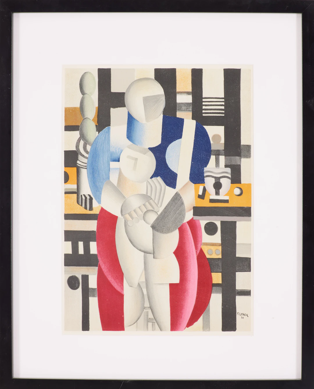 FERNAND LÉGER. EFTER. Femme et enfant, färglitografi ur DLM nr 79-80-81