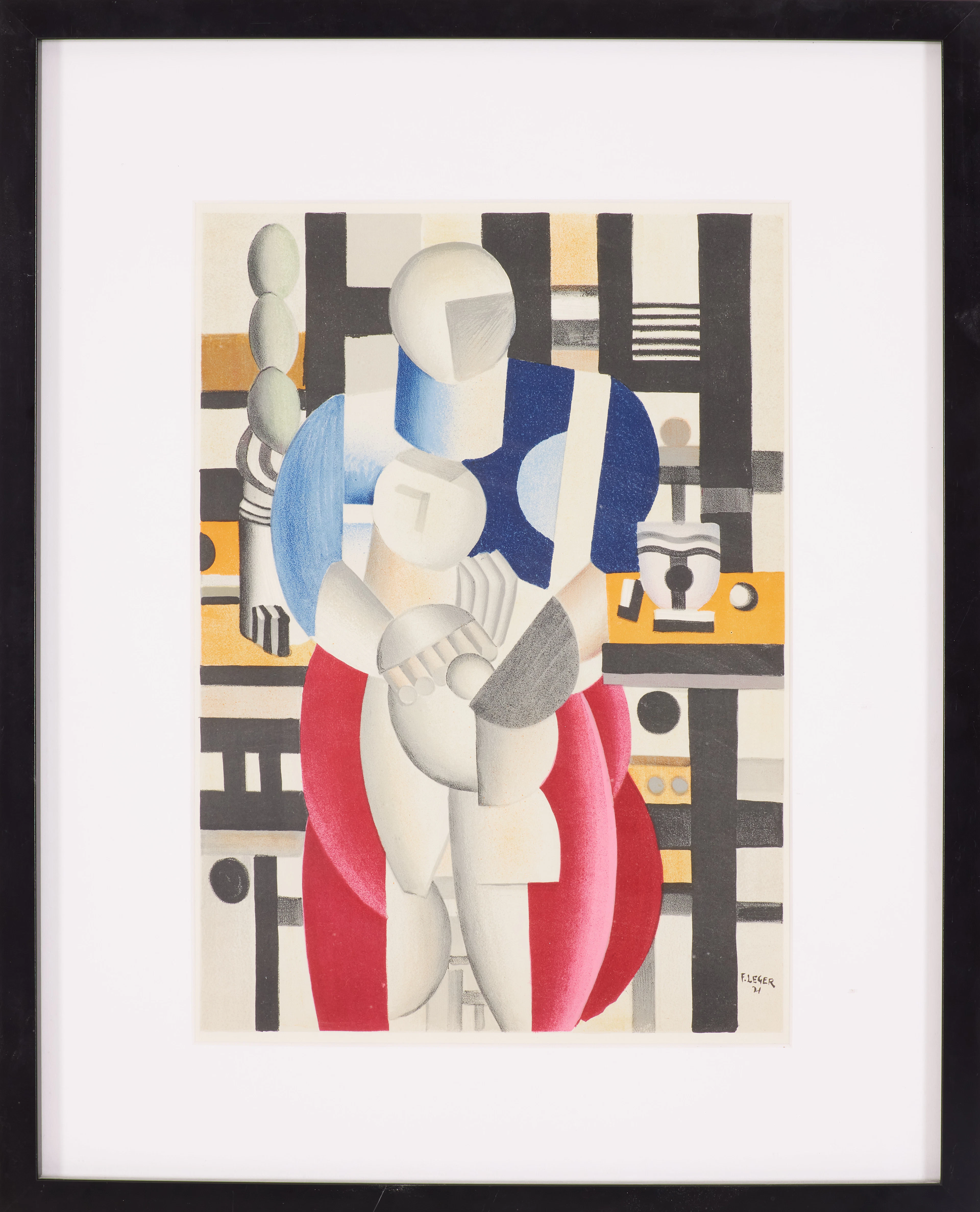 FERNAND LÉGER. EFTER. Femme et enfant, färglitografi ur DLM nr 79-80-81