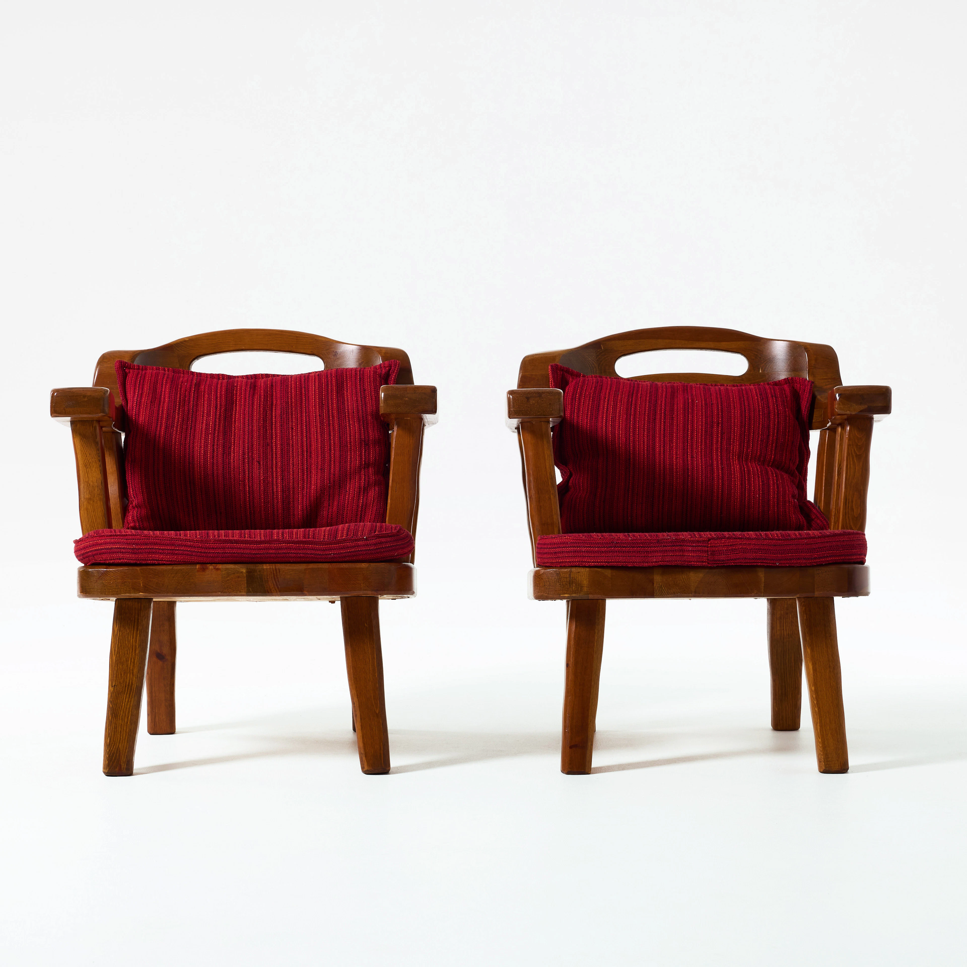 STIG SANDQVIST. Fåtöljer, ett par, furu, Sandqvist Rustika Möbler, 1960-tal.