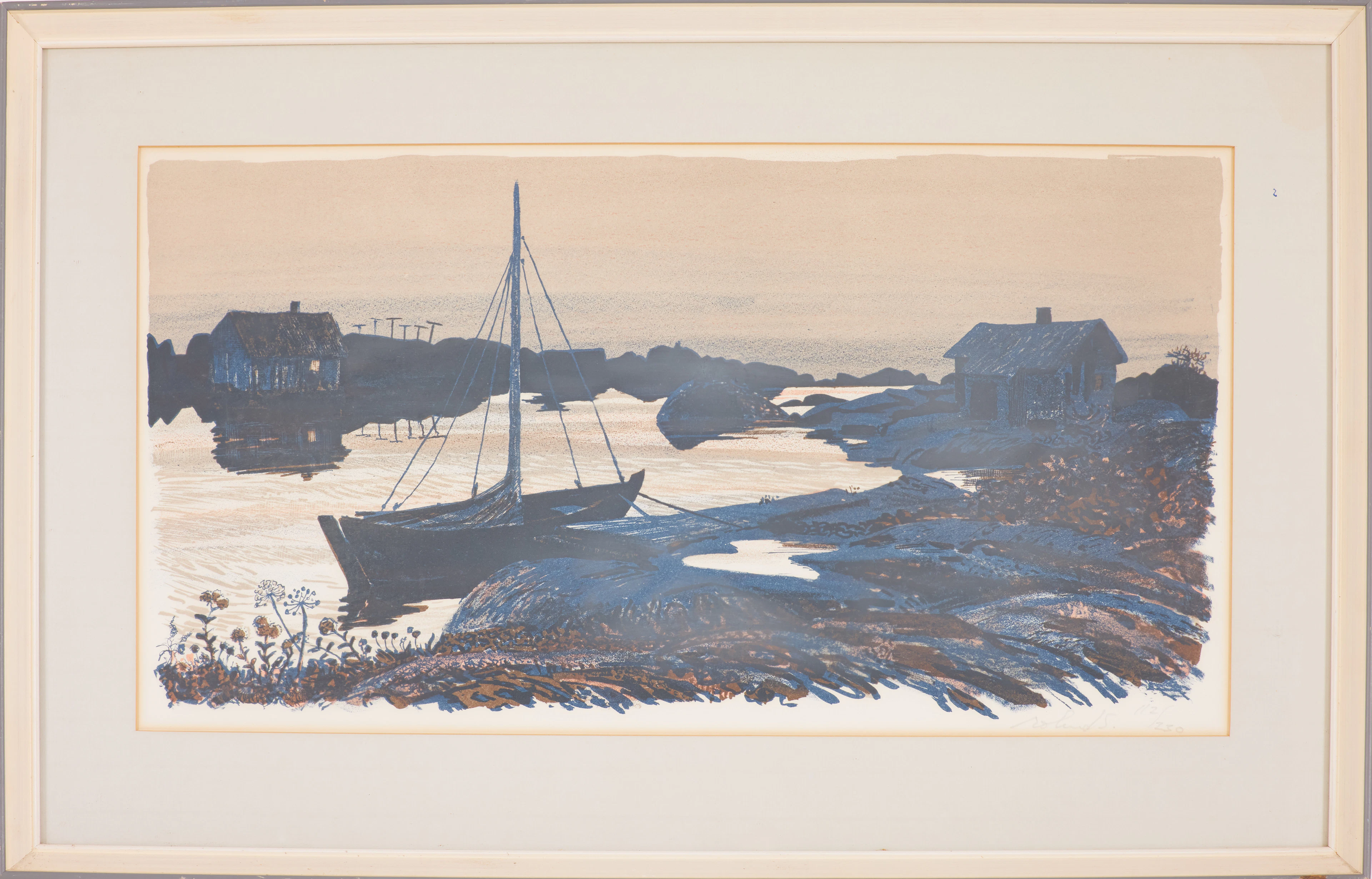 ROLAND SVENSSON. "Sommarnatt i Gillöga" (Villes eka), signerad, numrerad