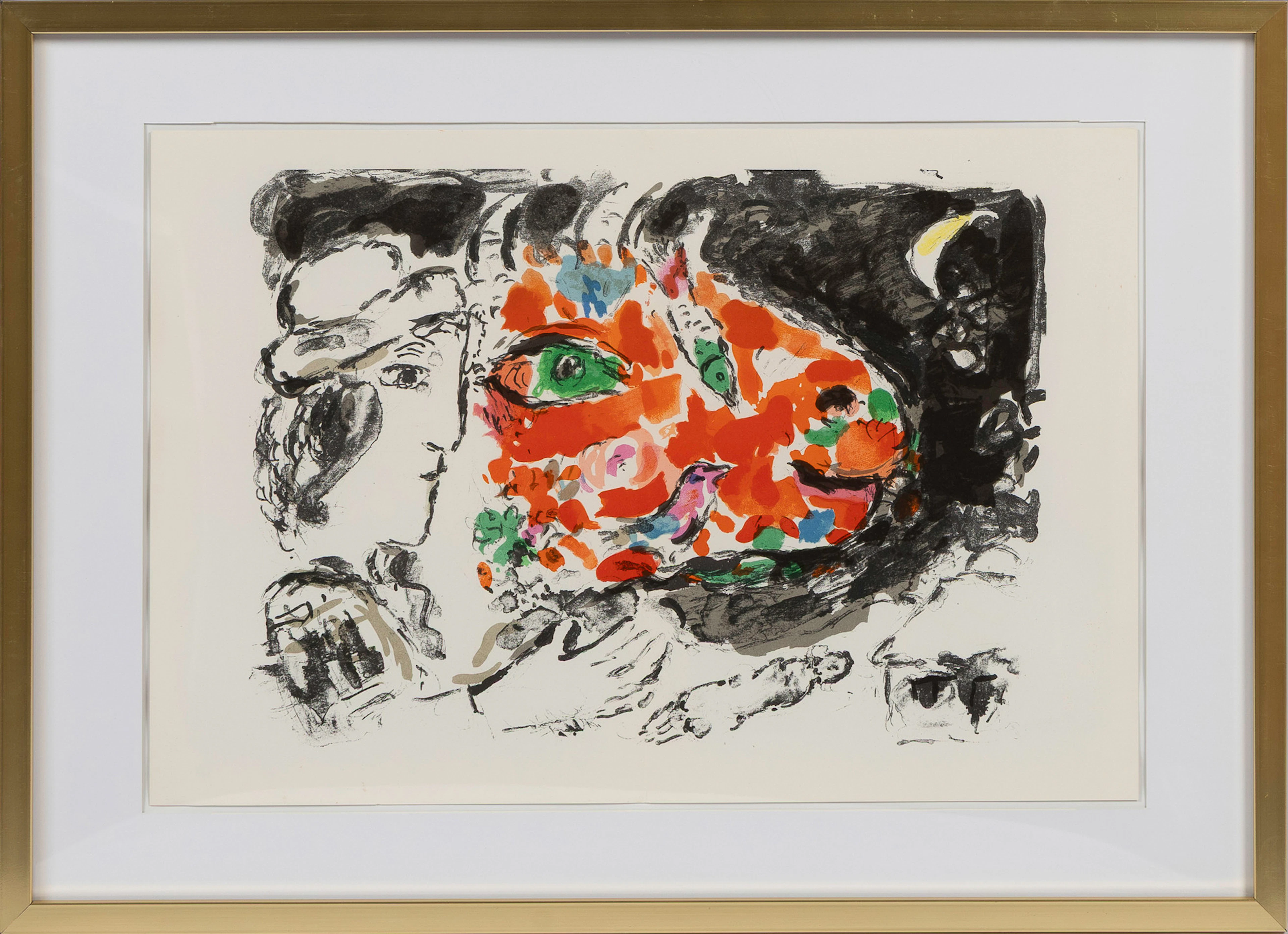 MARC CHAGALL. Färglitografi, "Après l´Hhiver", ur Derrière le Miroir"