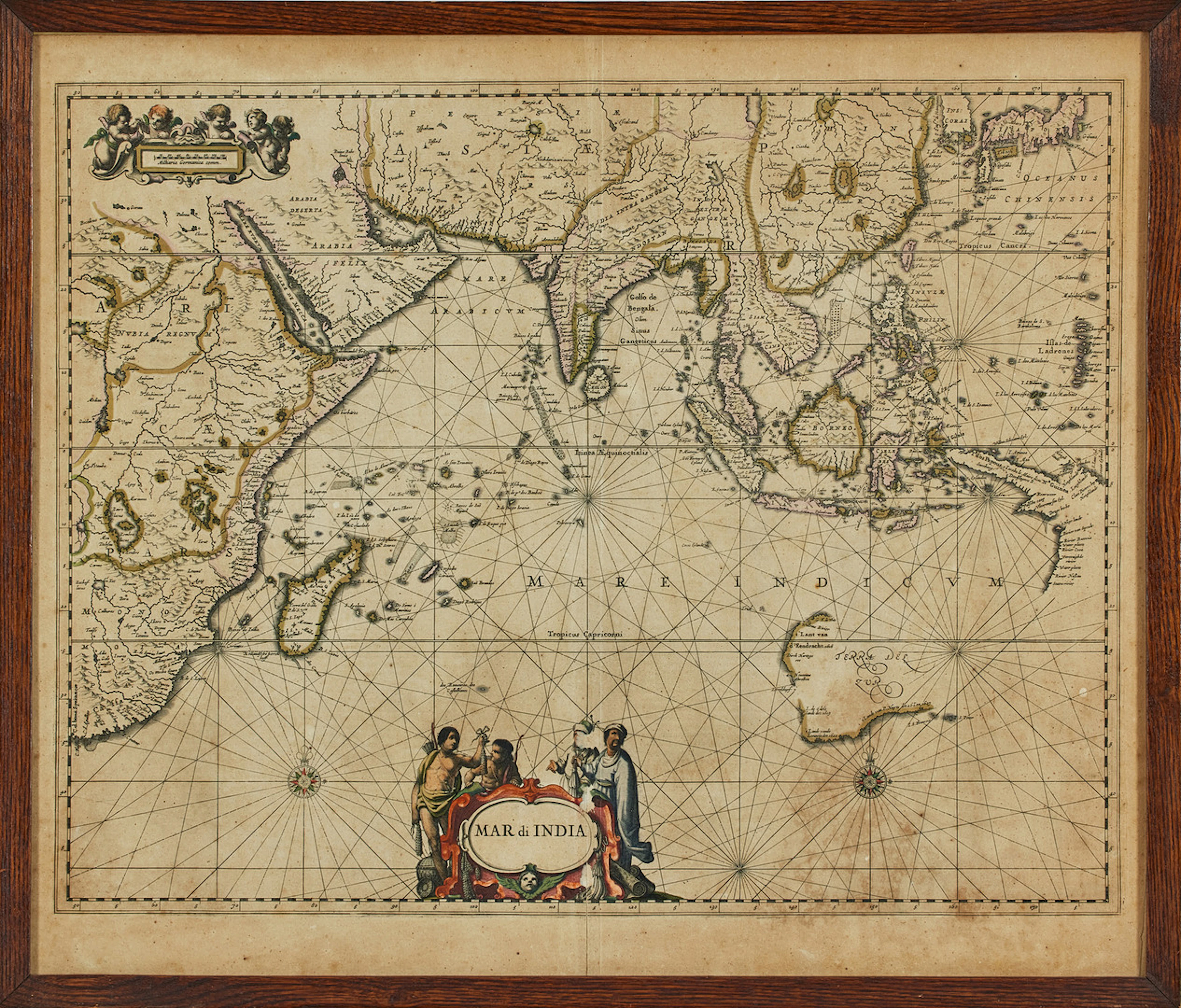 JANSSONIUS'S MAP ON THE INDIAN OCEAN, Mar di India, c. 1650.