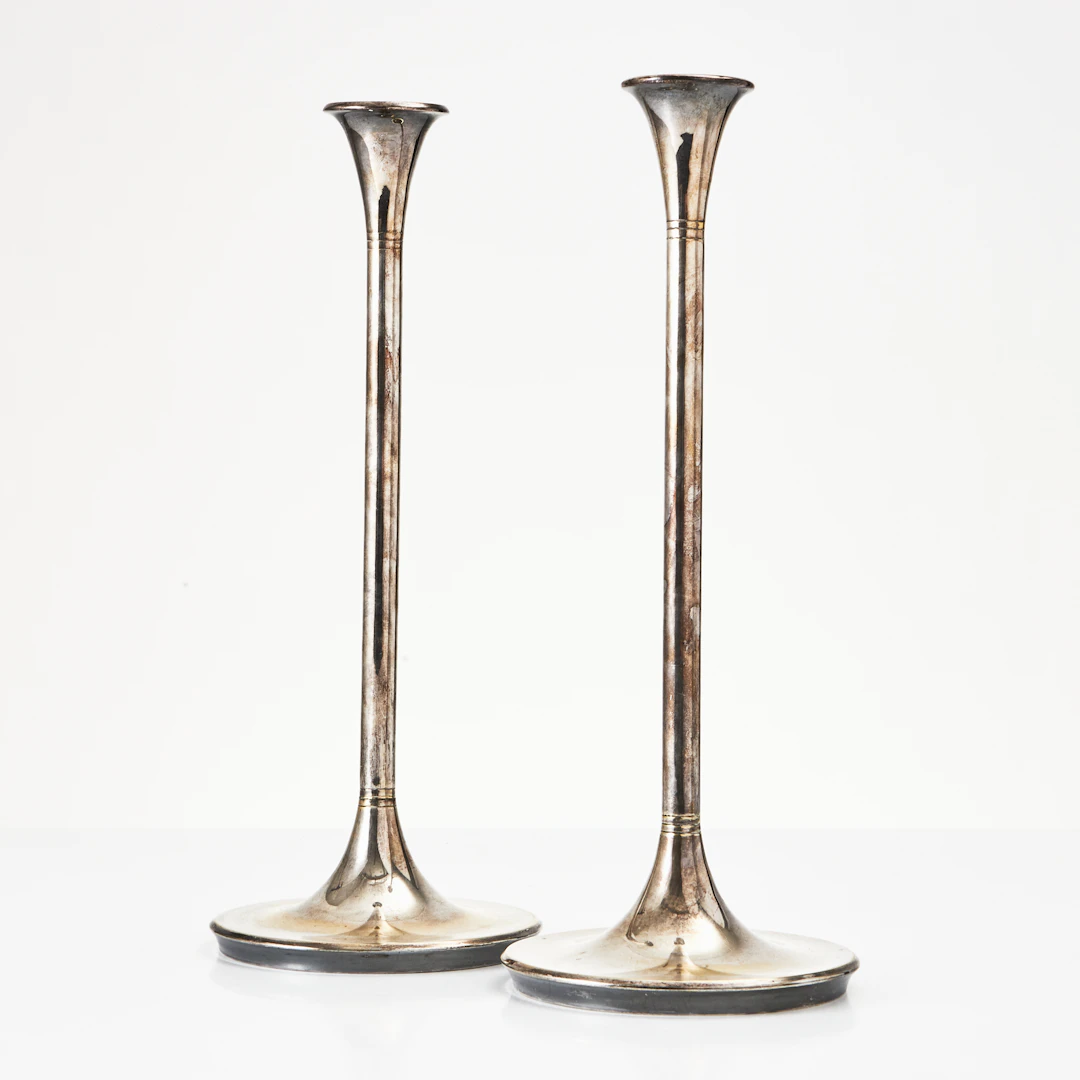 LJUSSTAKAR, 1 par, Villeroy & Boch, 2000-tal, nysilver.