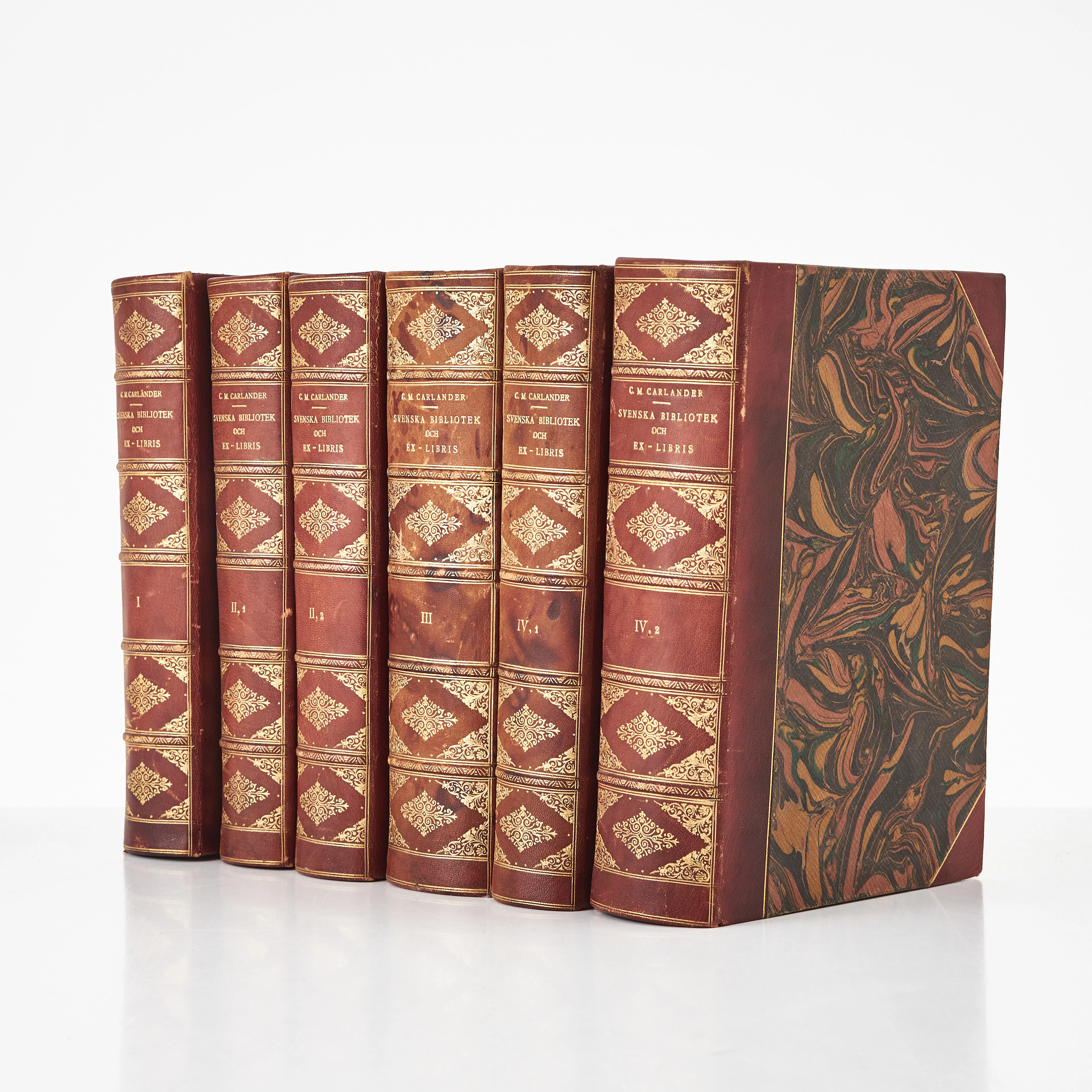 CARLANDERS SVENSKA BIBLIOTEK OCH EXLIBRIS, I-IV, 6 VOL.