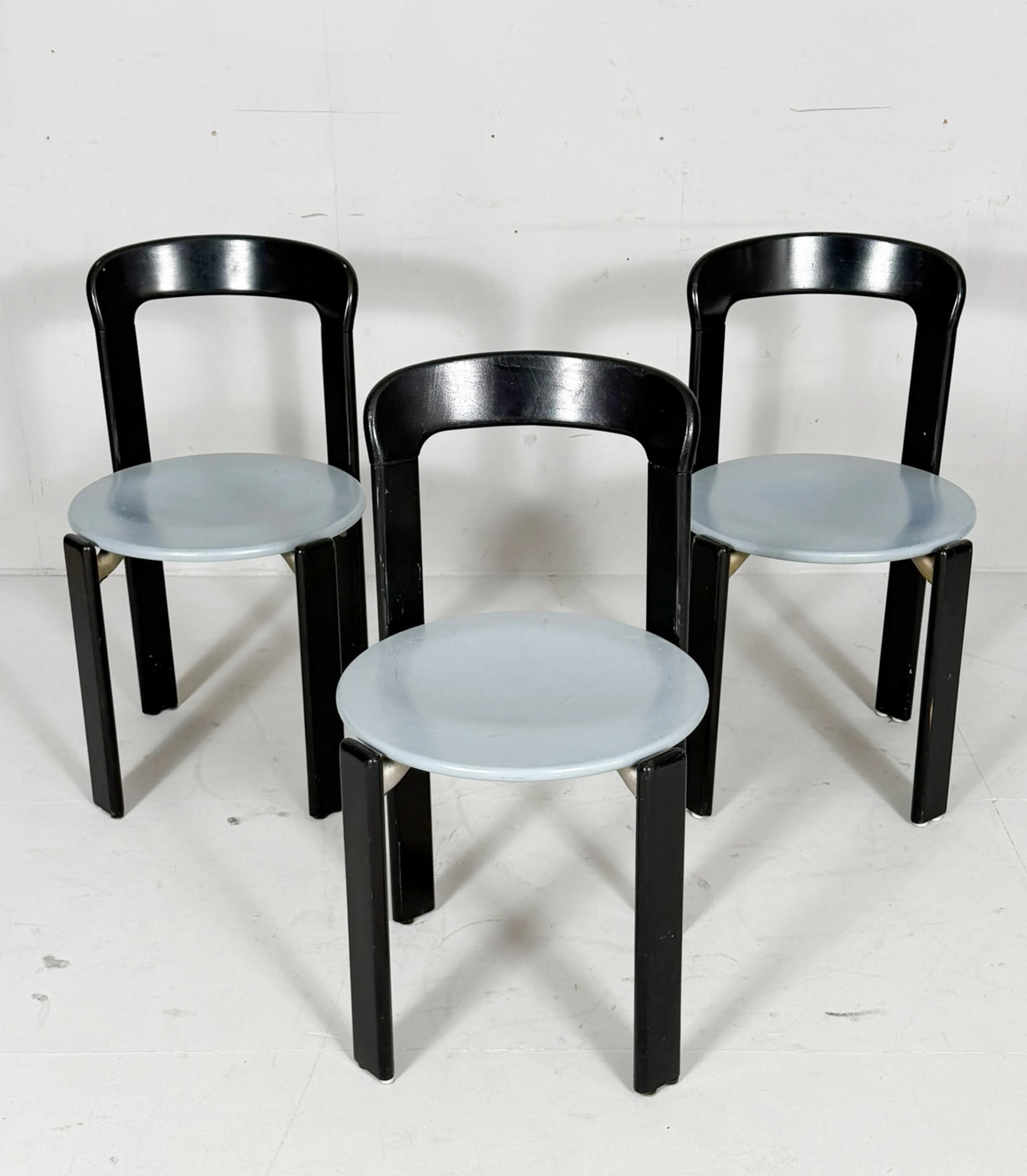 BRUNO REY. 3er Set Stühle / Esszimmerstühle von Bruno Rey, Modell