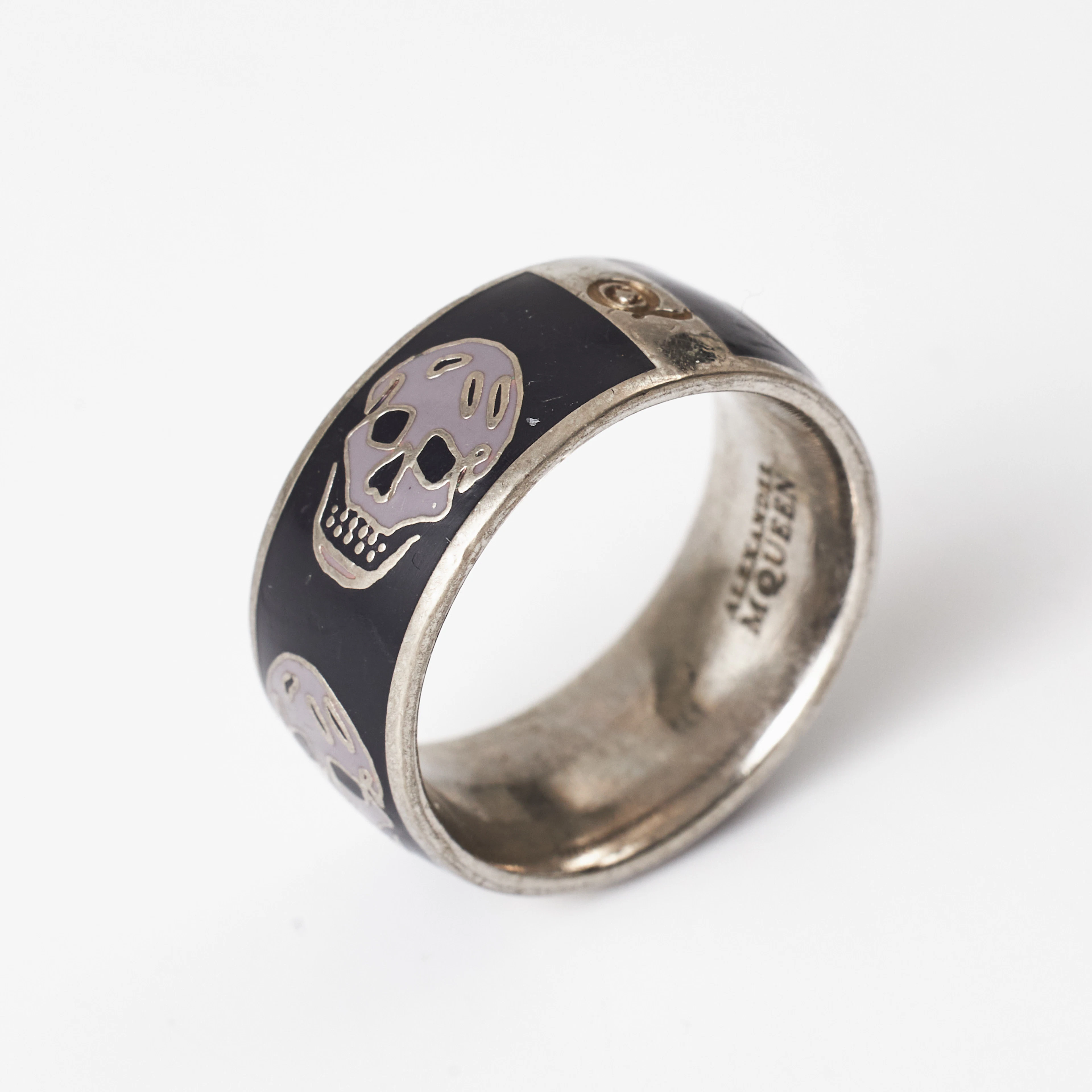 ALEXANDER MCQUEEN, "Black enamel skull ring", ring.
