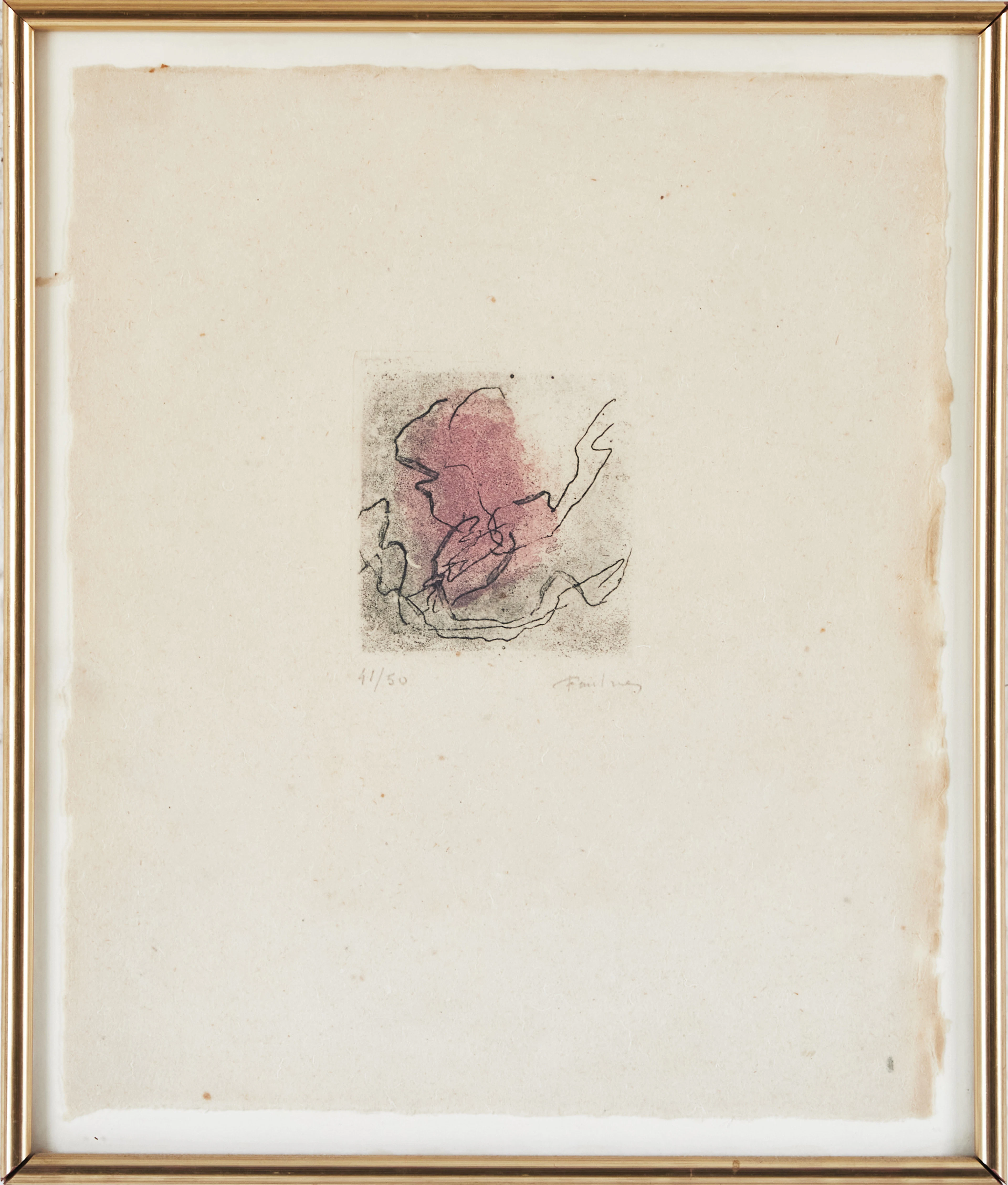 JEAN FAUTRIER. "Paysage de Provence", färgetsning, signerad, numrerad