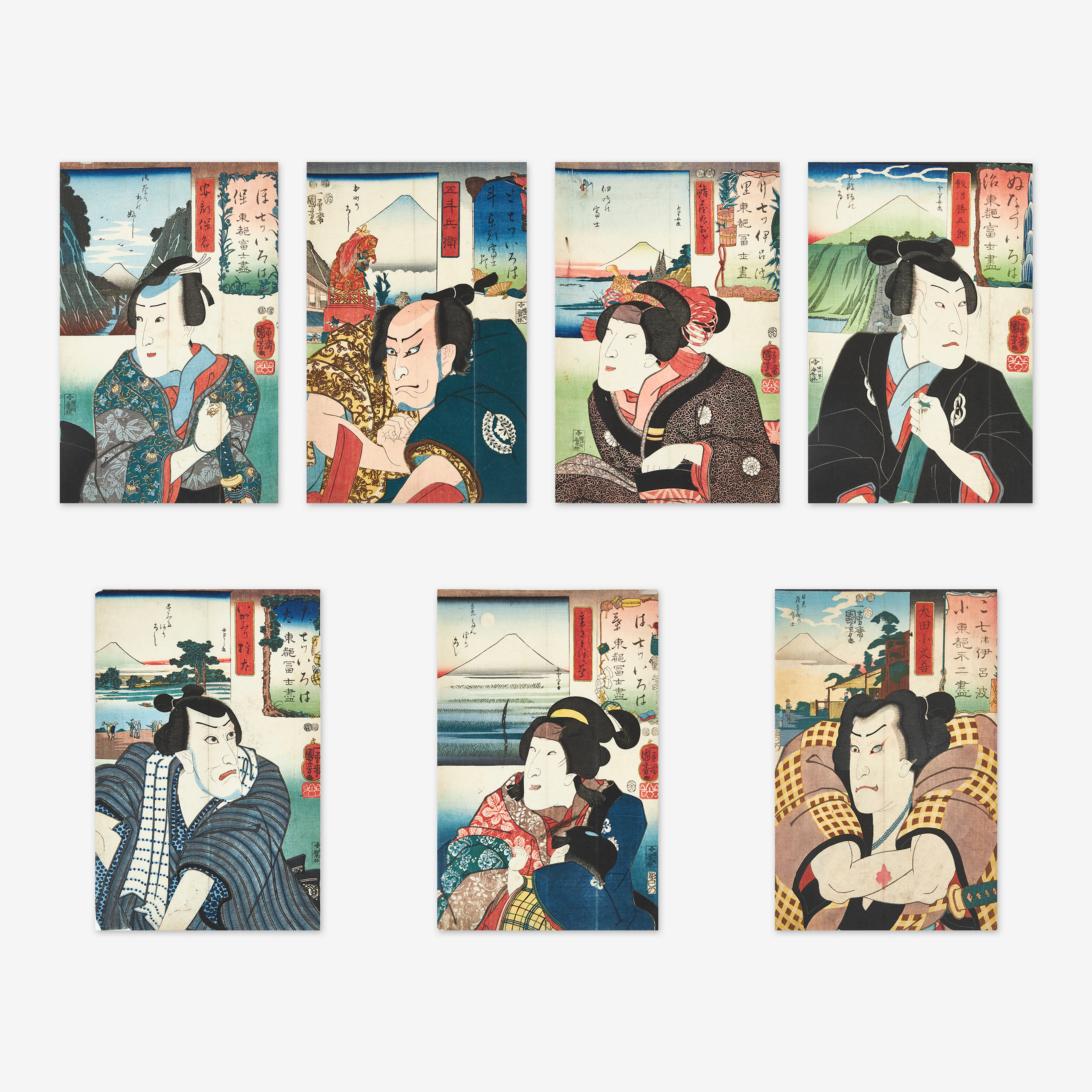 UTAGAWA KUNIYOSHI (JAPAN, 1797–1861). Set of Views of Fuji from Edo