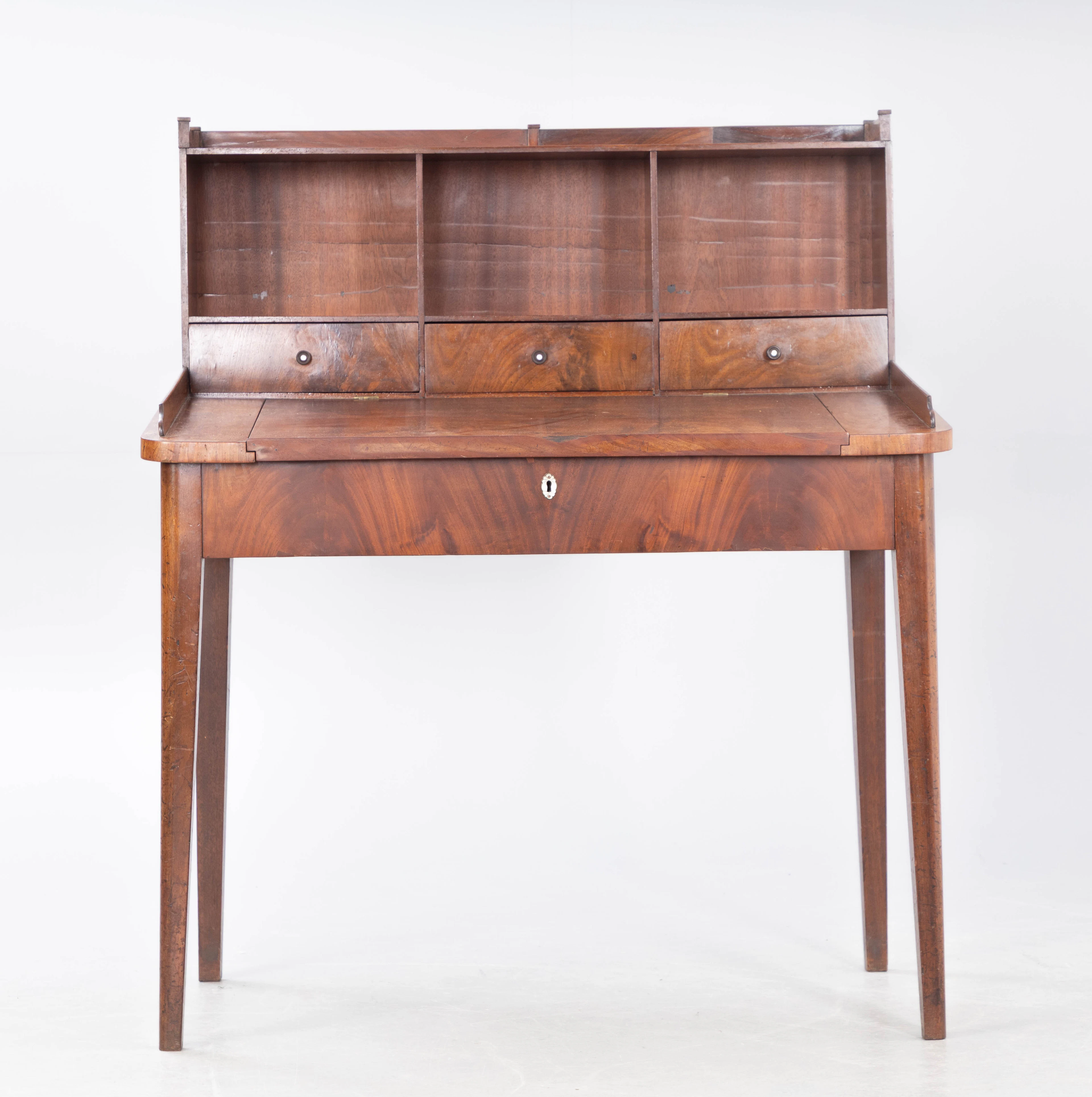 Schreibtisch, Spätbiedermeier, Mahagoni, Norddeutschland.