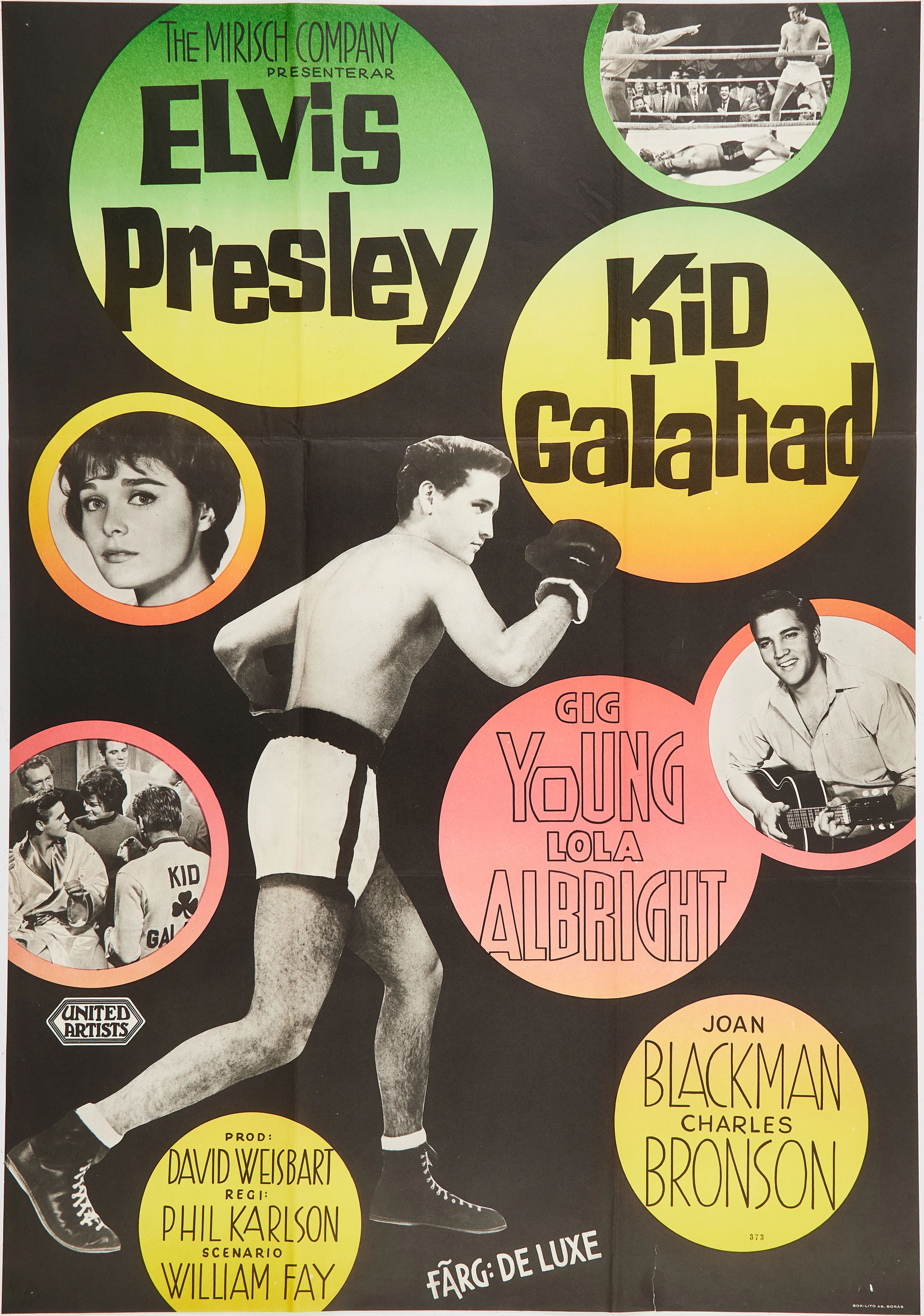 ELVIS PRESLEY. Filmaffisch " Kid Galahad" Bok-lito AB Borås.