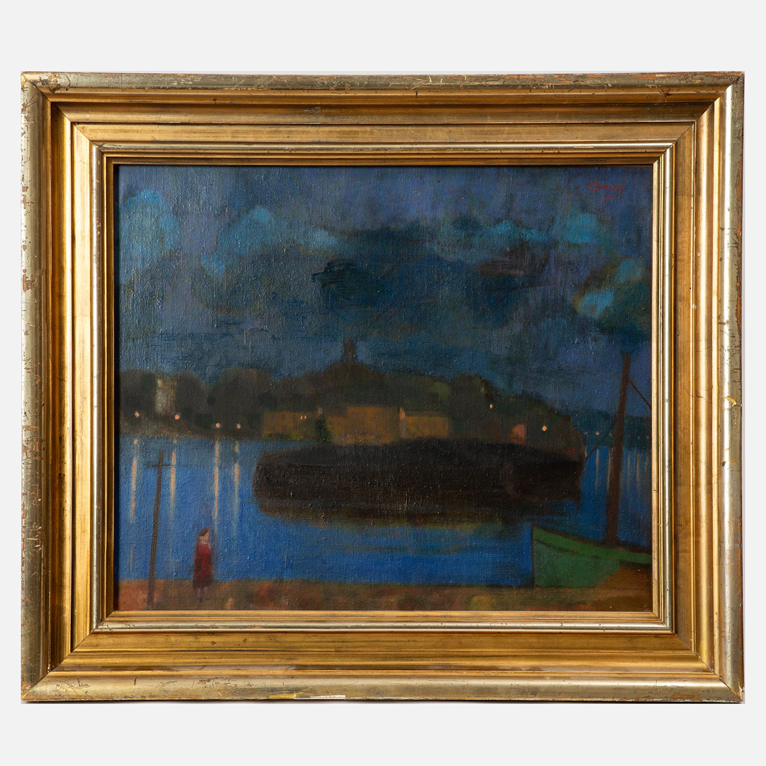 CURT CLEMENS. "Pråmar vis Strandvägen".