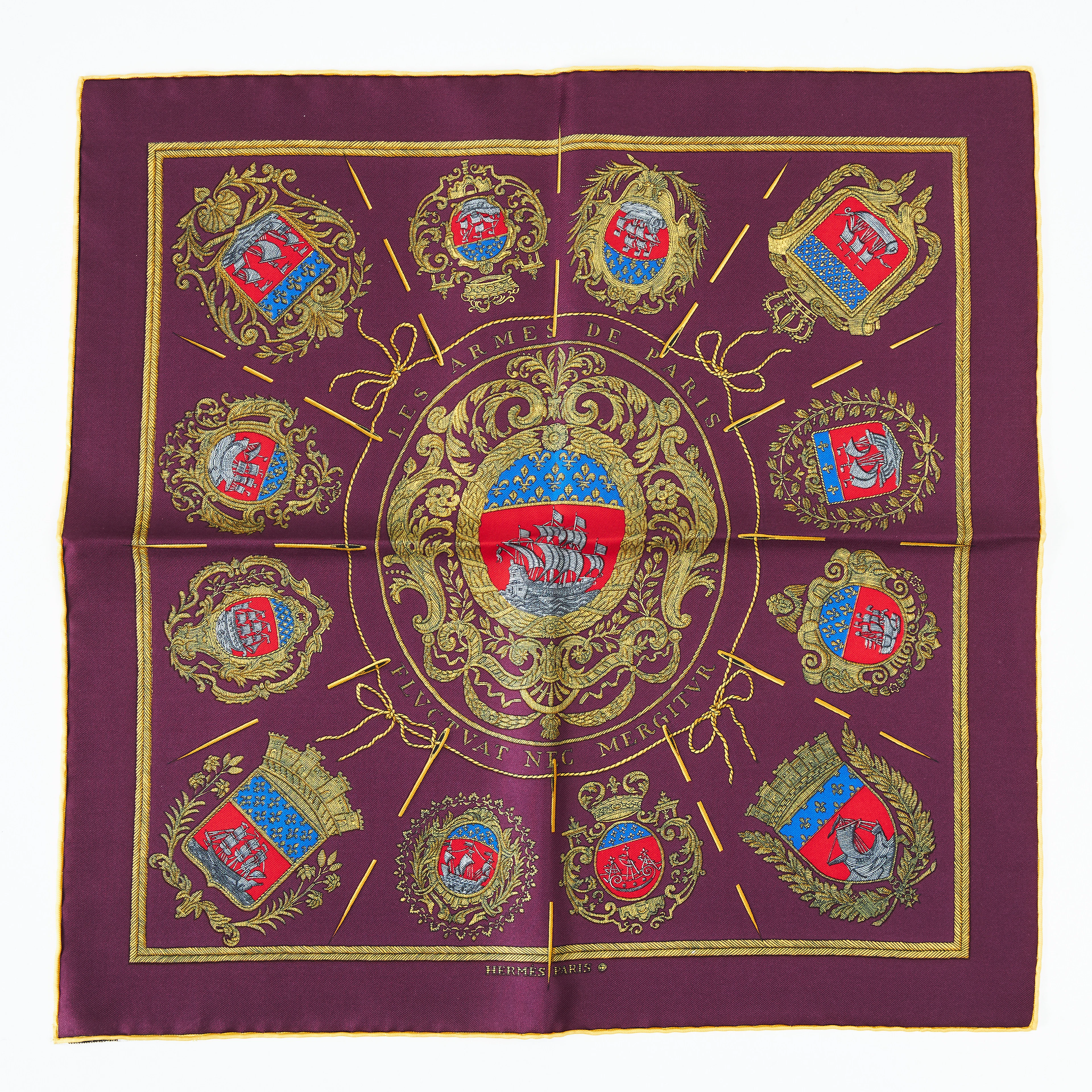 HERMÉS. SCARF, "Les armes de Paris", scarf, 1900-talets andra hälft
