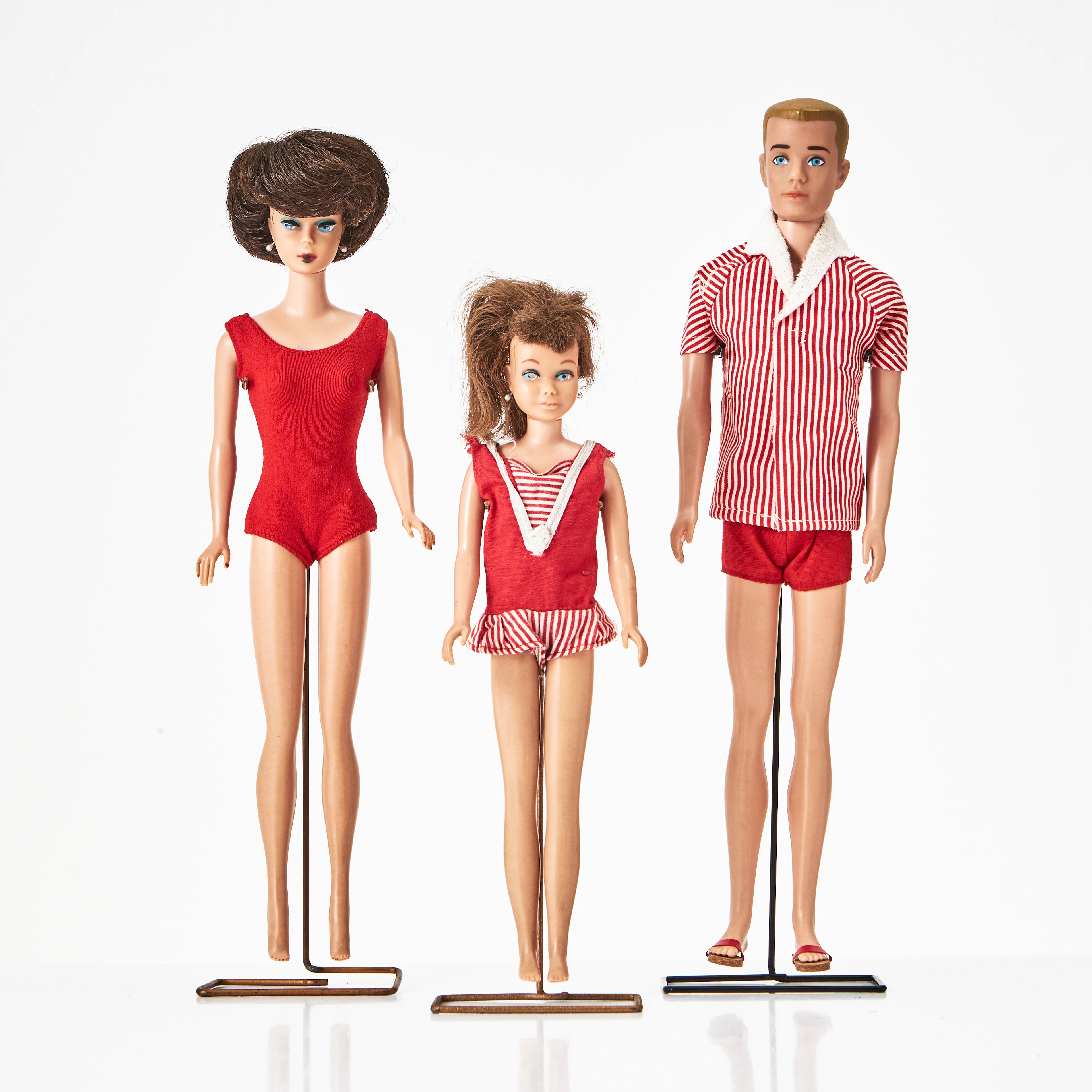 BARBIE, #850 SL Brunette Bubble Cut, KEN, #750 SL Blonde Molded Hair