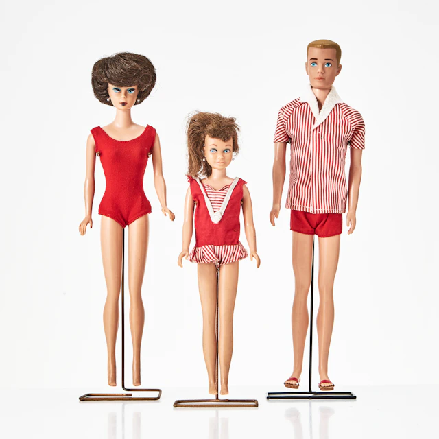 BARBIE, #850 SL Brunette Bubble Cut, KEN, #750 SL Blonde Molded Hair