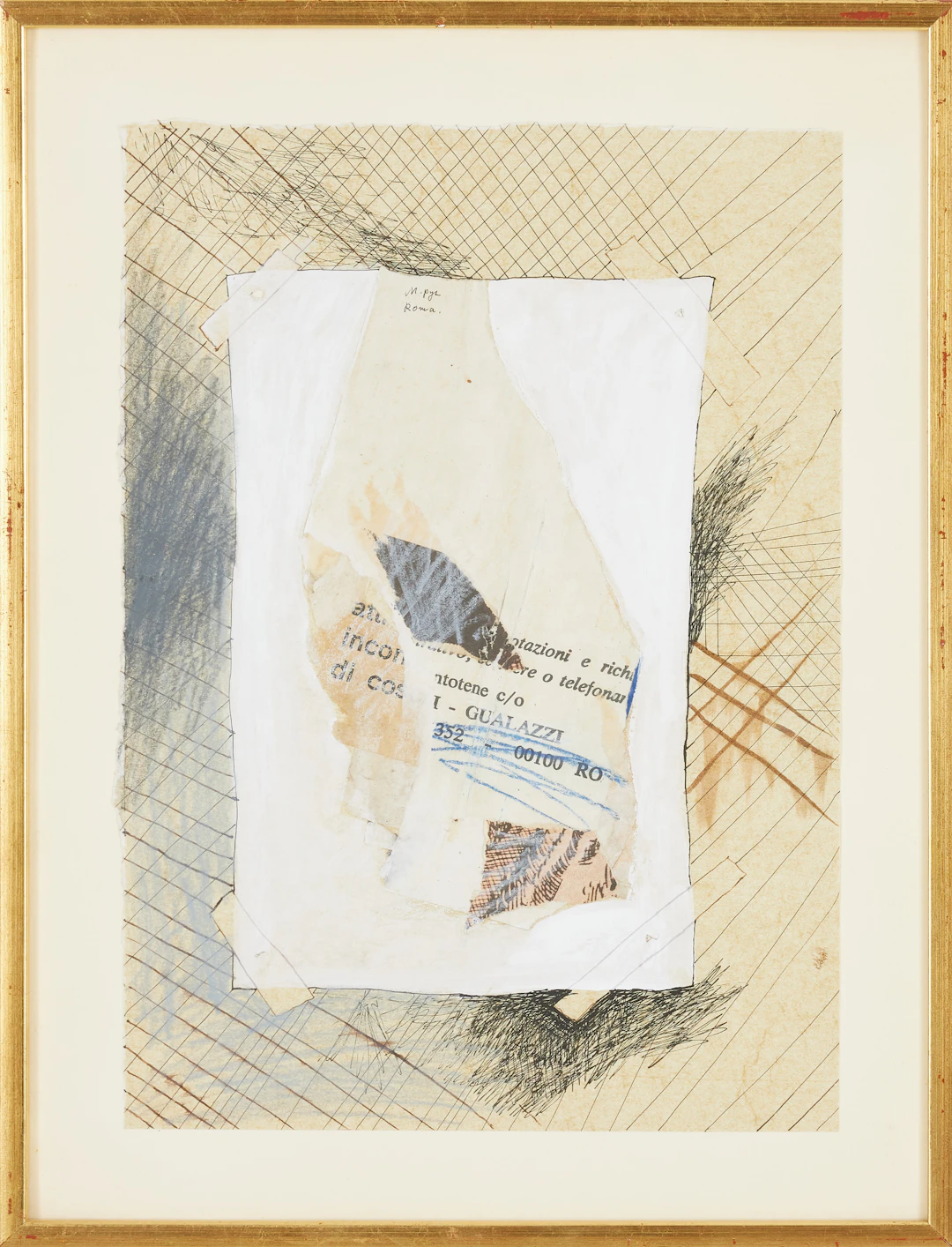 MADELEINE PYK. "Roma", blandteknik/collage, signerad.