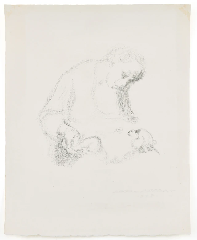 KÄTHE KOLLWITZ. "Junge Mutter mit Säugling".