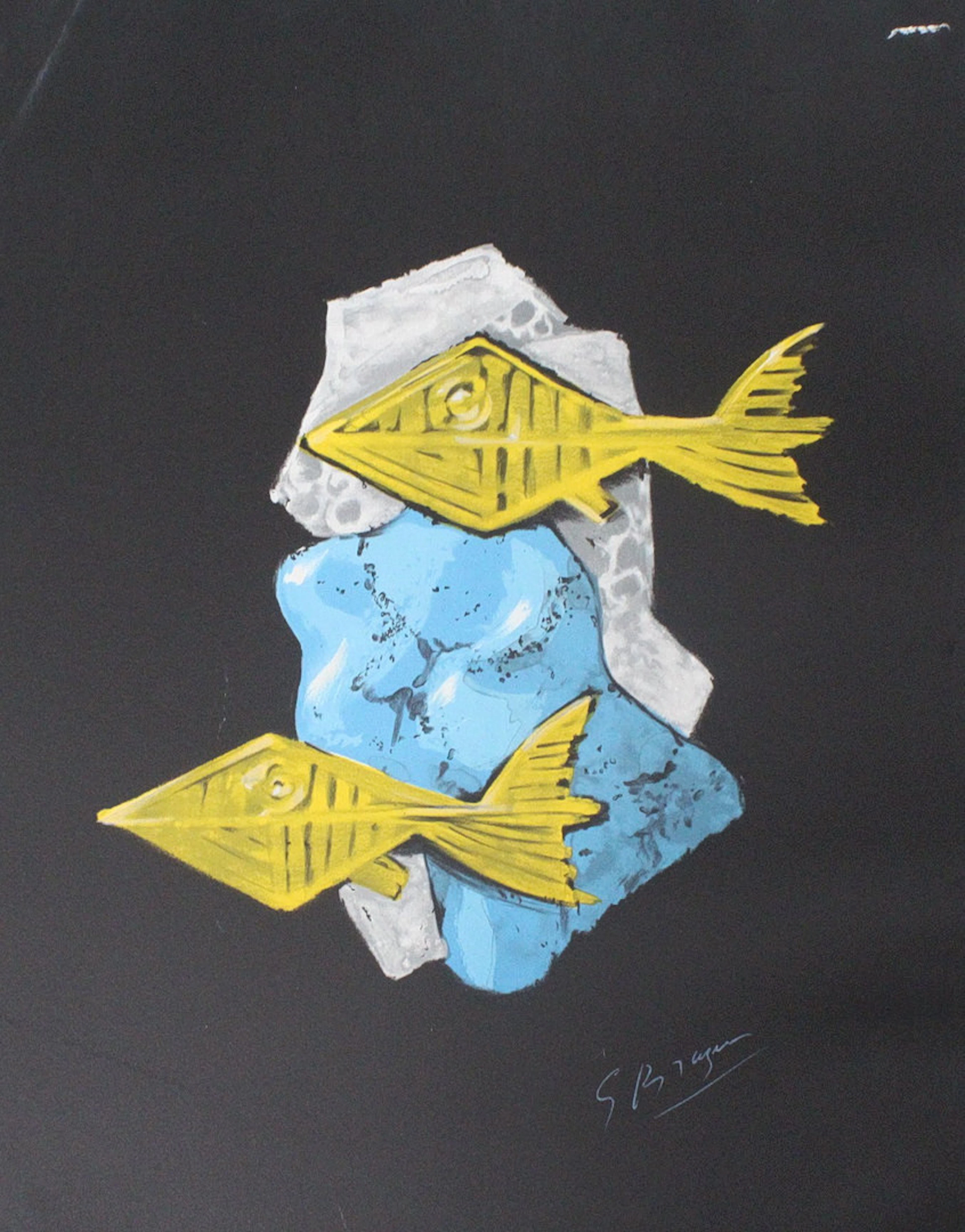 GEORGES BRAQUE (1882-1963). NACH. 'Poissons Dores', Druck.