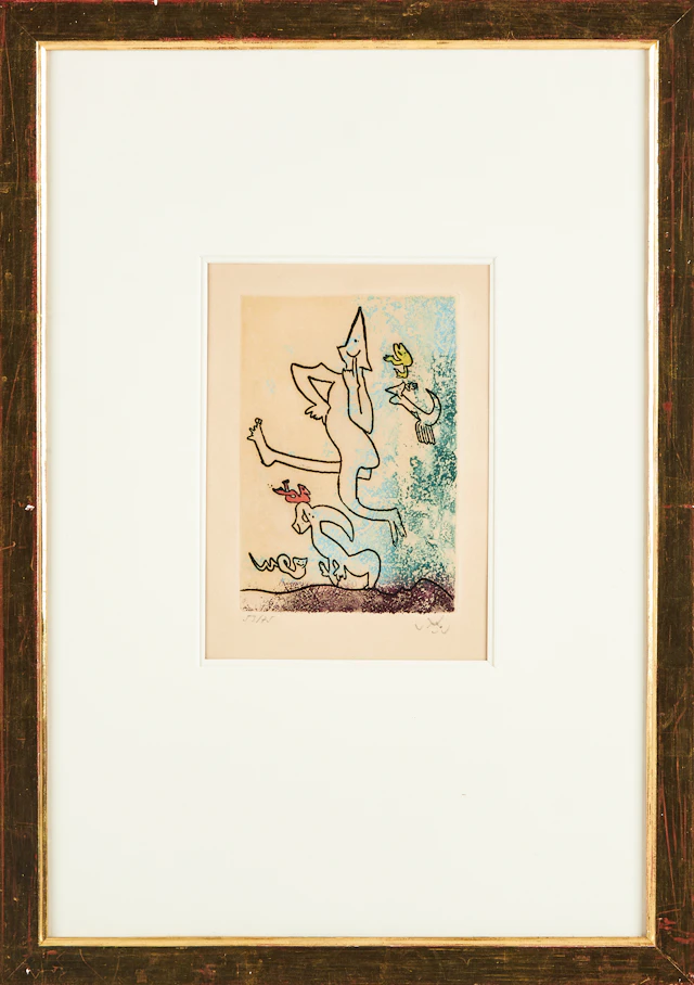 ROBERTO MATTA. "Personnages joyeux", färgetsning.