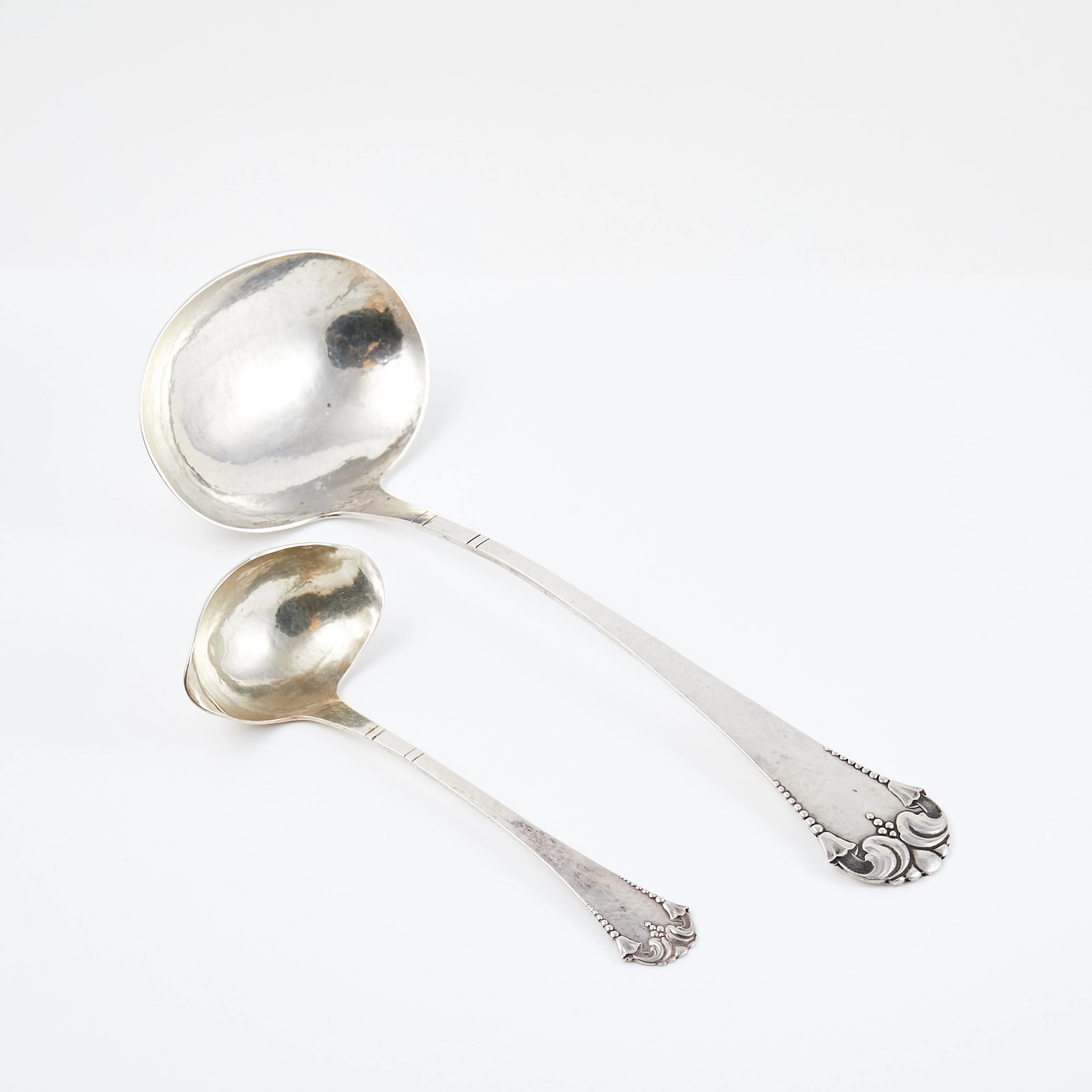 SLEVAR, 2 st, silver, Danmark, 1900-tal.