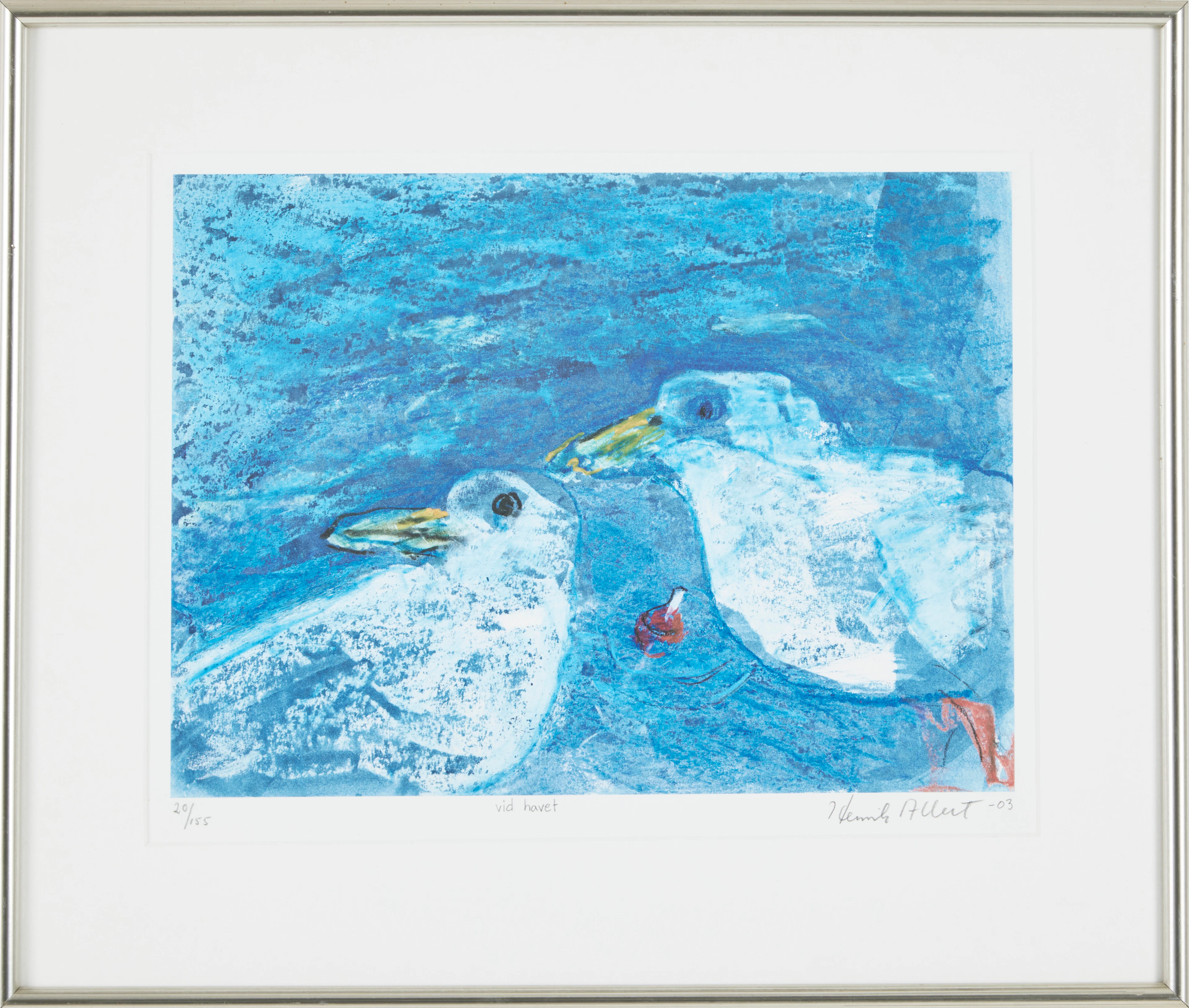 HENRIK ALLERT. "Vid havet", färglitografi, signerad, numrerad 20/150.