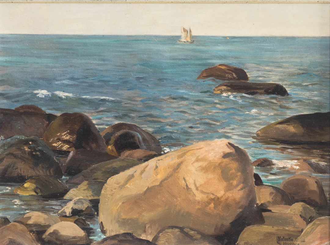 VALENTIN RUTHS (1825-1905). Felsige Küste.