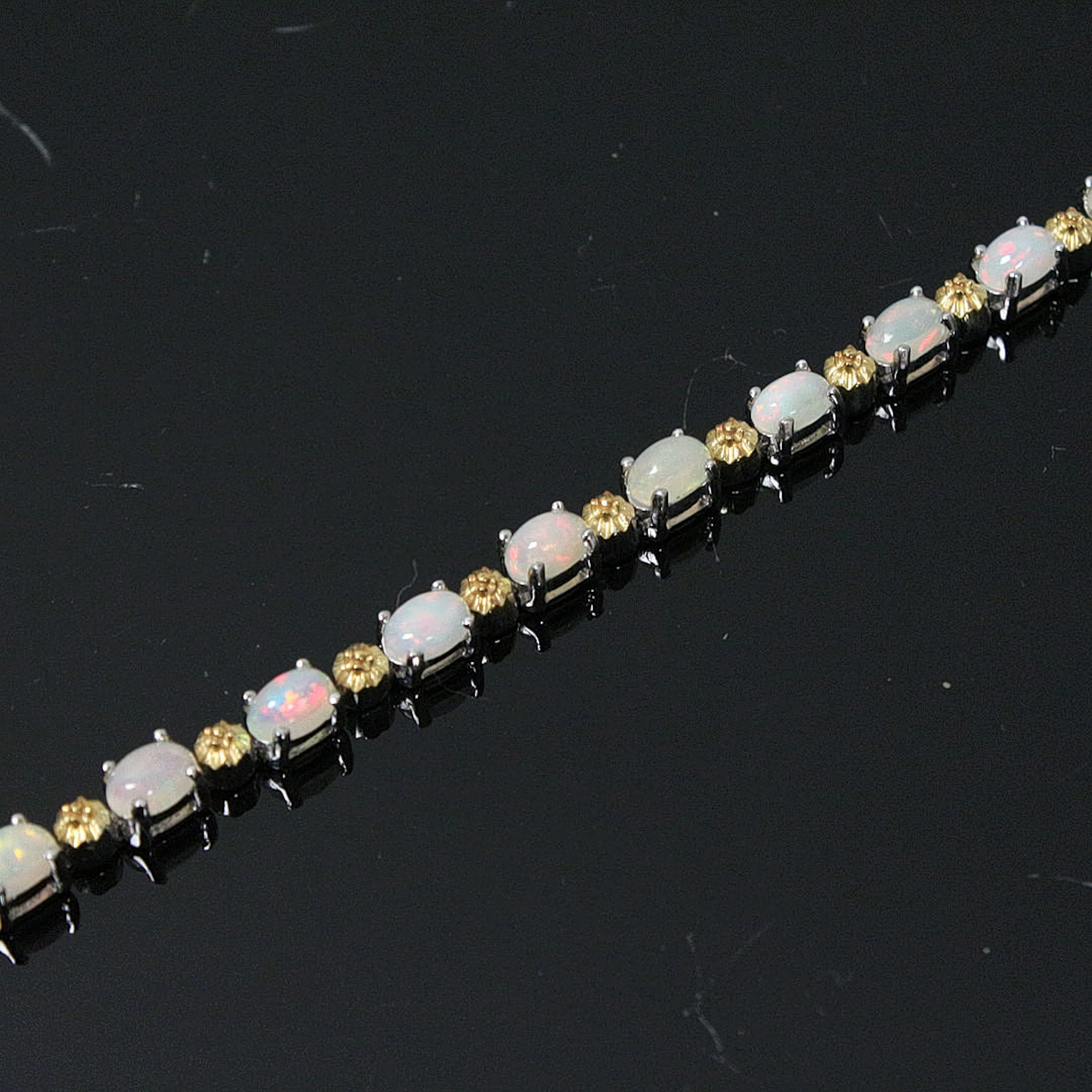 Armband mit Feuer-Opal, 925er Silber.