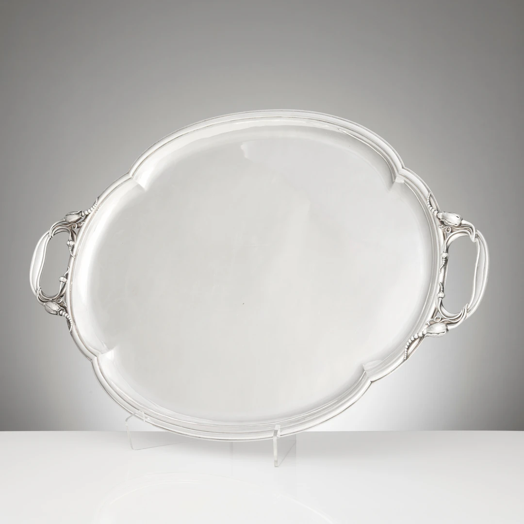ERIK FLEMING. Bricka, silver, Atelier Borgila, Stockholm 1932.