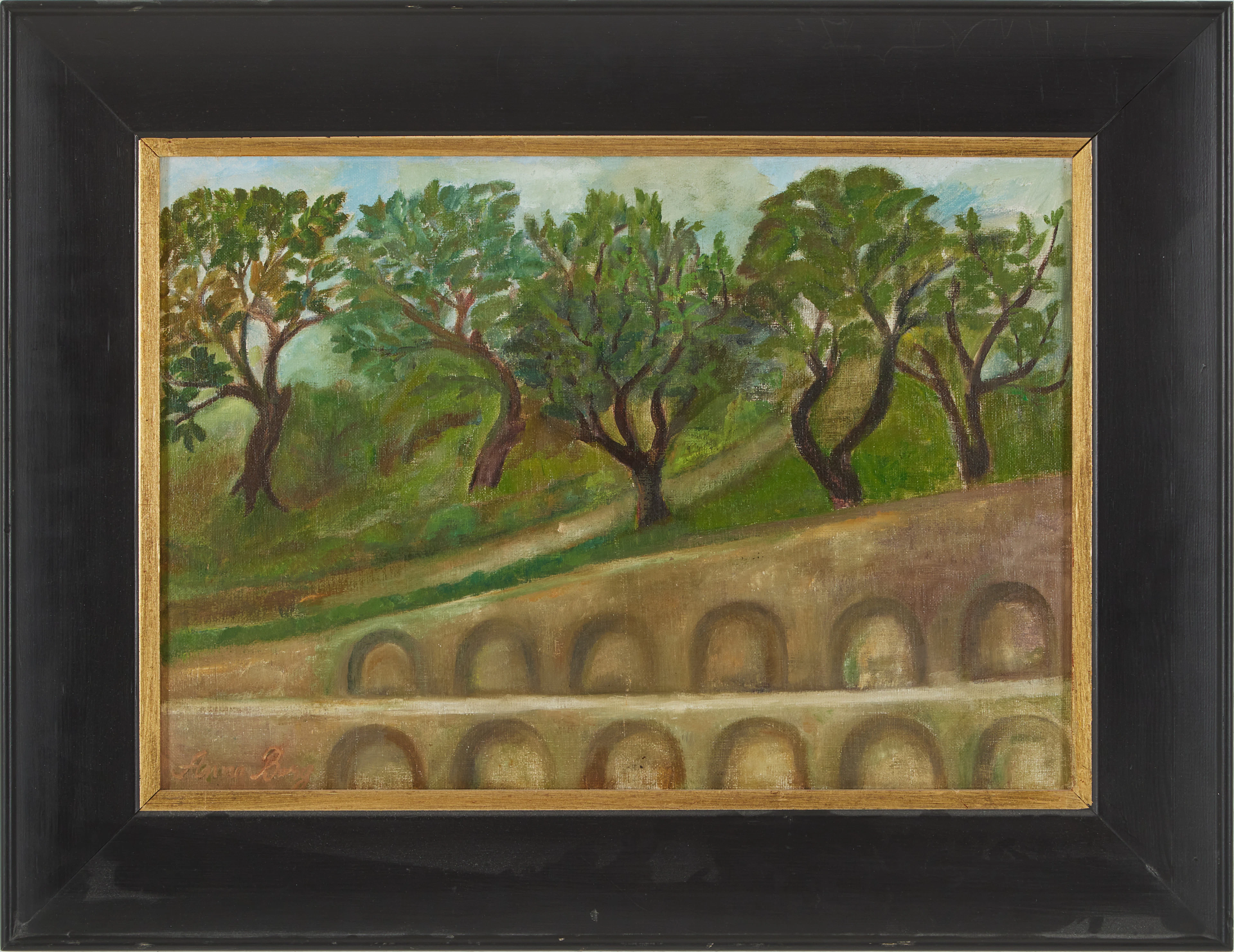 ANNA BERG (1875-1950): "Från Ospedaletti", signerad Anna Berg, olja