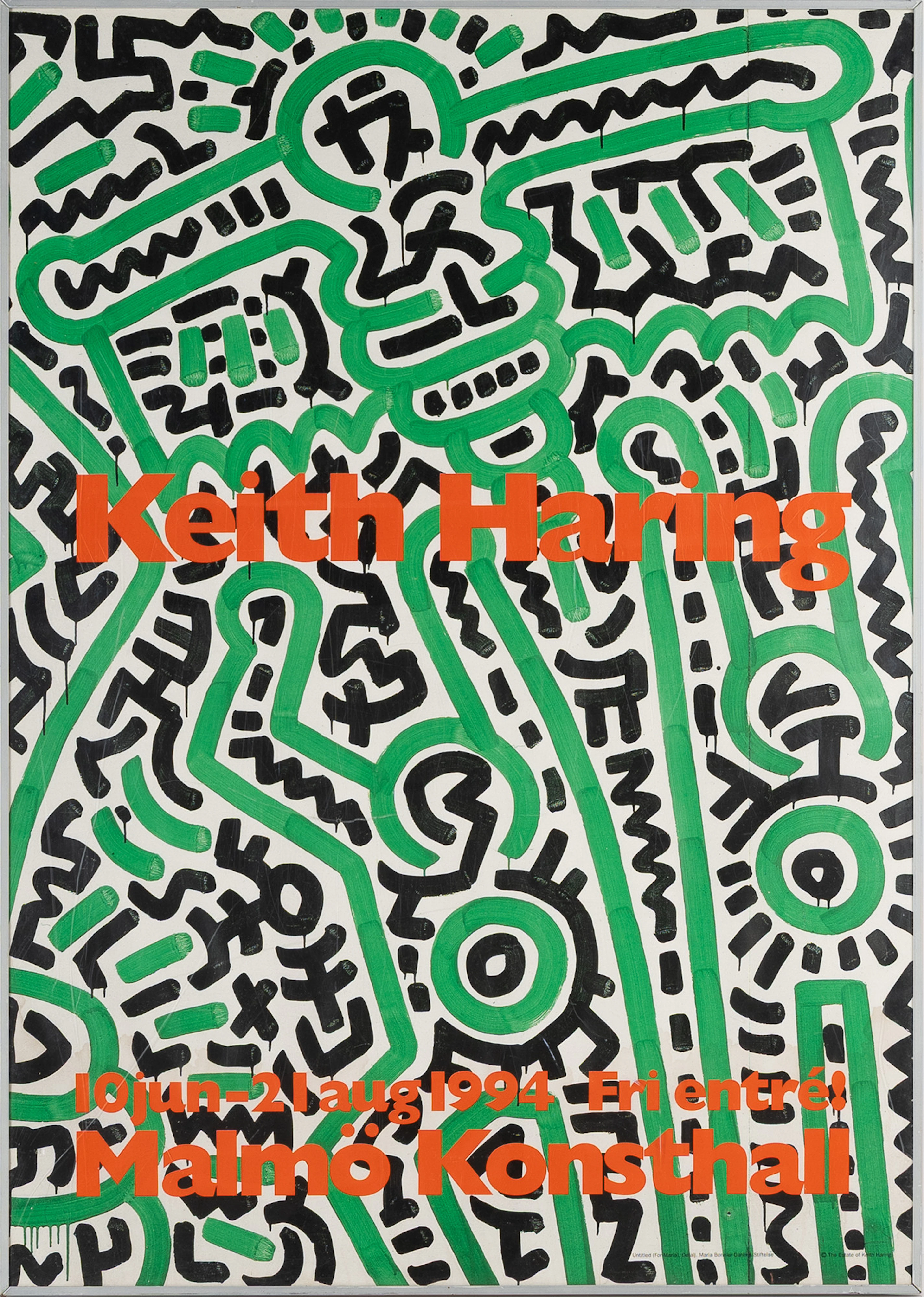 KEITH HARING. EFTER. Affisch, Malmö konsthall, "For Maria", Maria