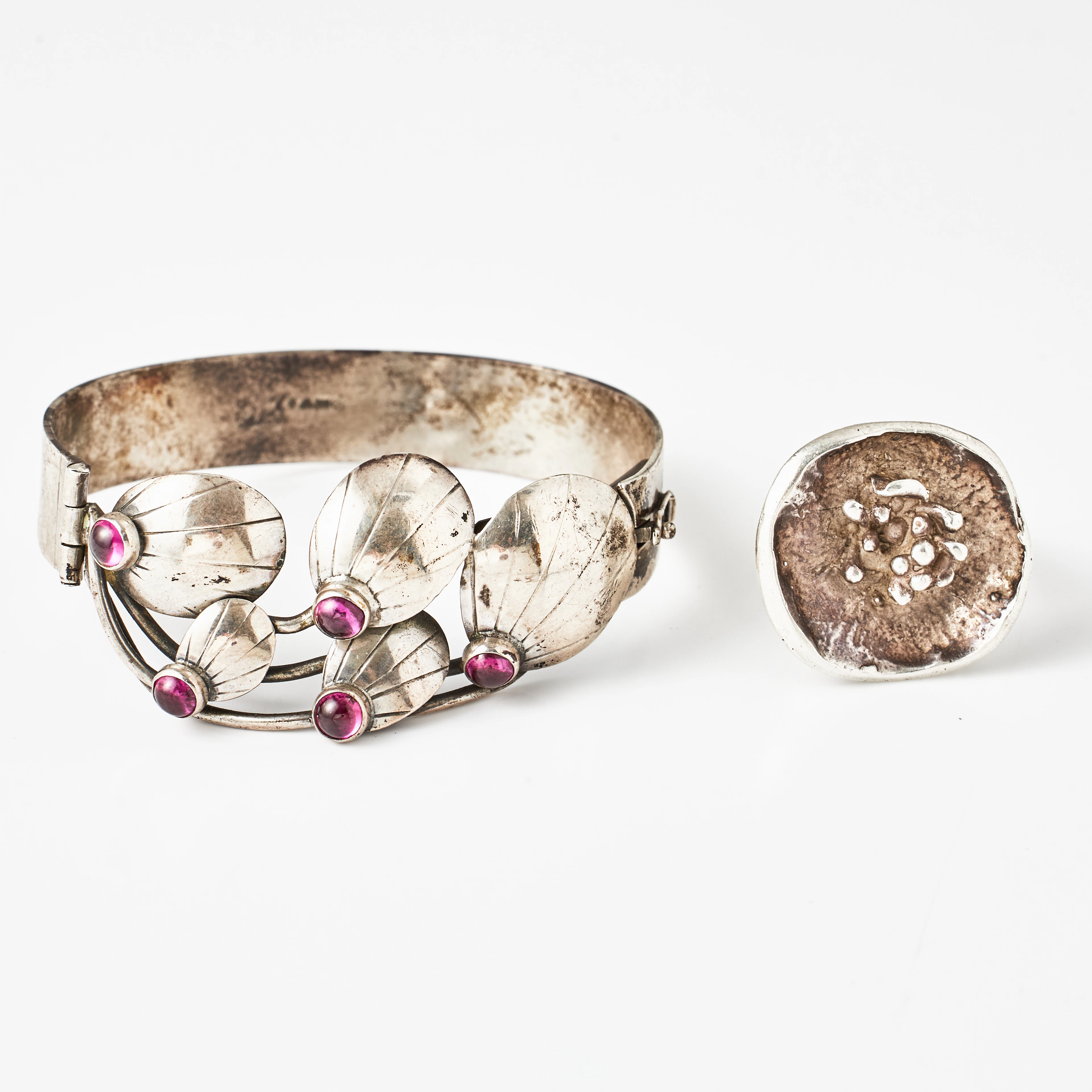 RING, stämplad Stigbert, brutalistisk stil, ARMRING, silver, mittparti