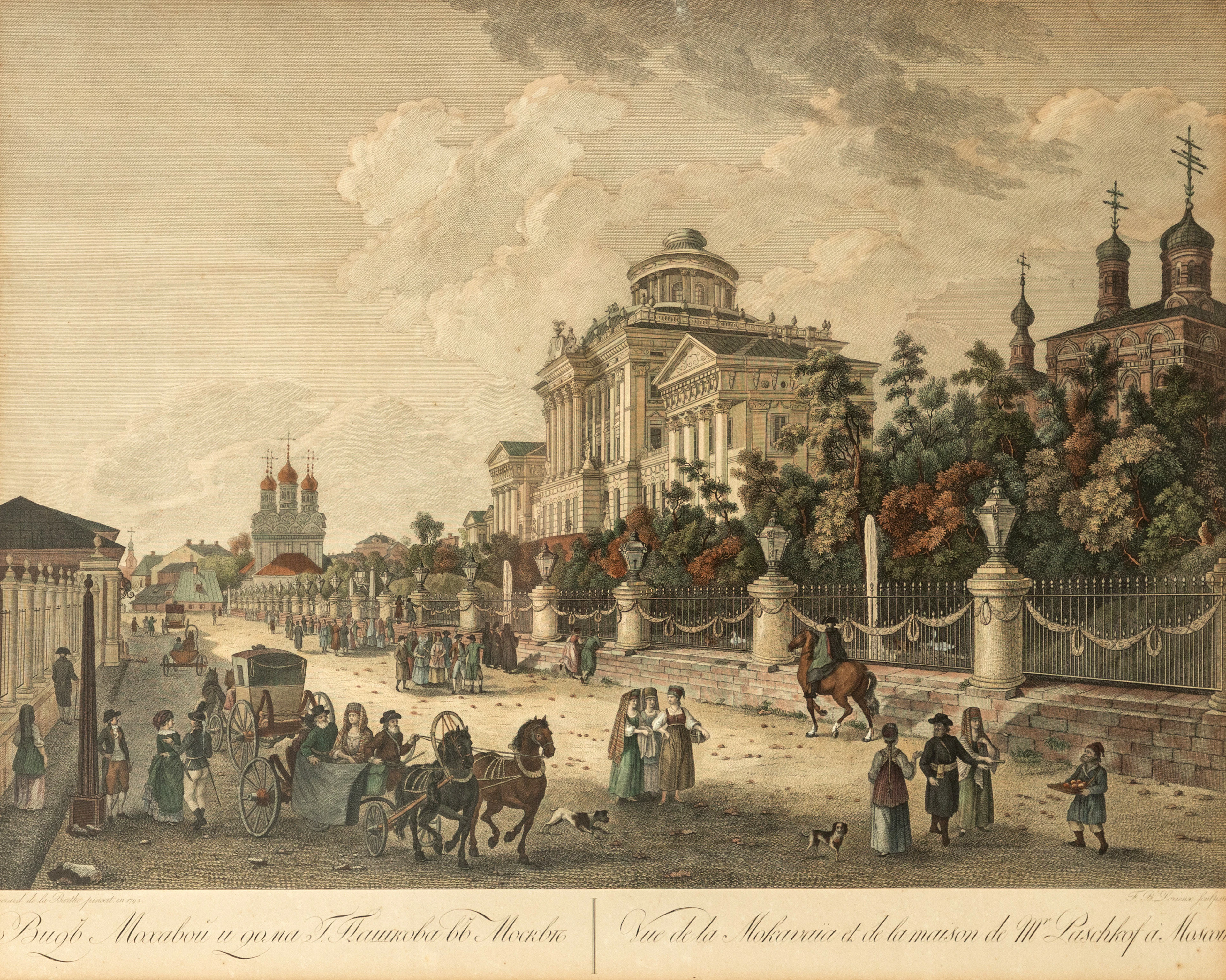 F. B. LORIEUX (ACT.1782-1810). Vue de la Mokavia et de la maison de