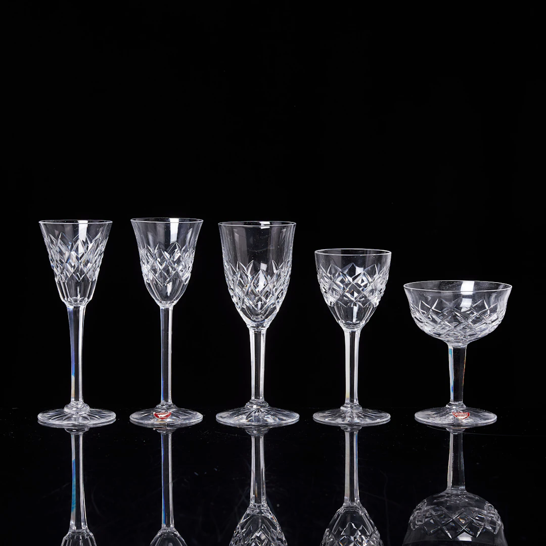 ORREFORS, 36 delar, snapsglas, Waldersee Briliant.