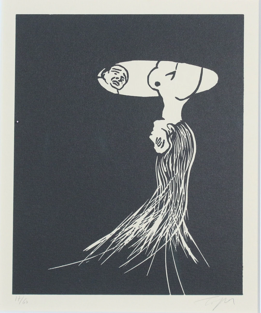 ROLAND TOPOR (1938-1997). Linolschnitt, '' Lime Light '', signiert