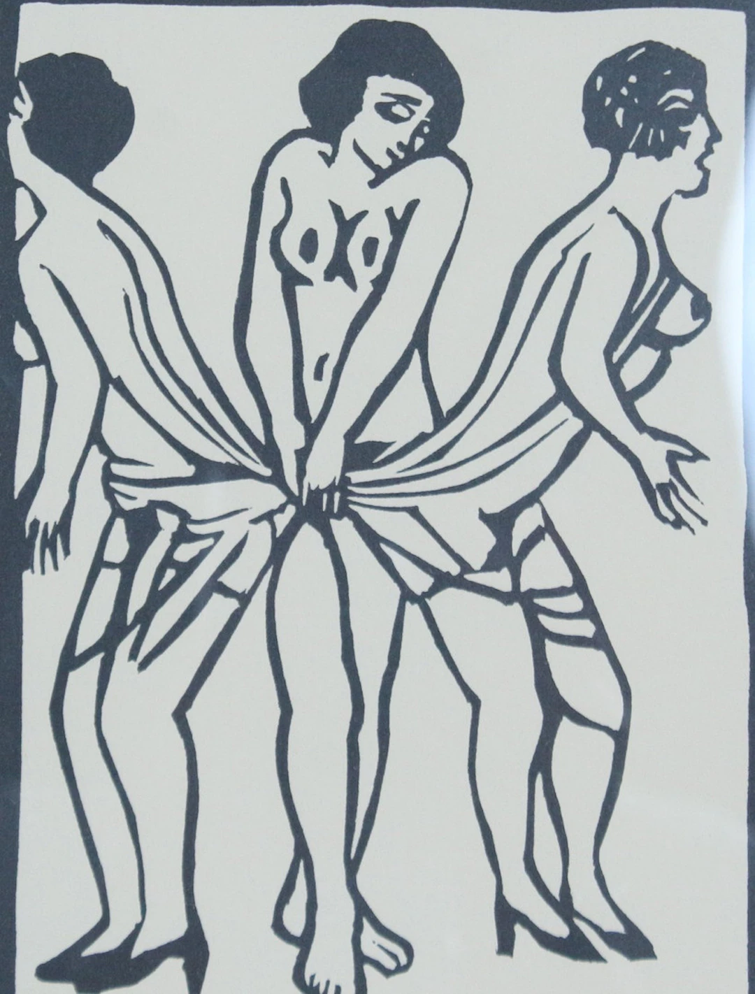 ROLAND TOPOR (1938-1997). Linolschnitt, '' Marx Sisters '', signiert, E.A.